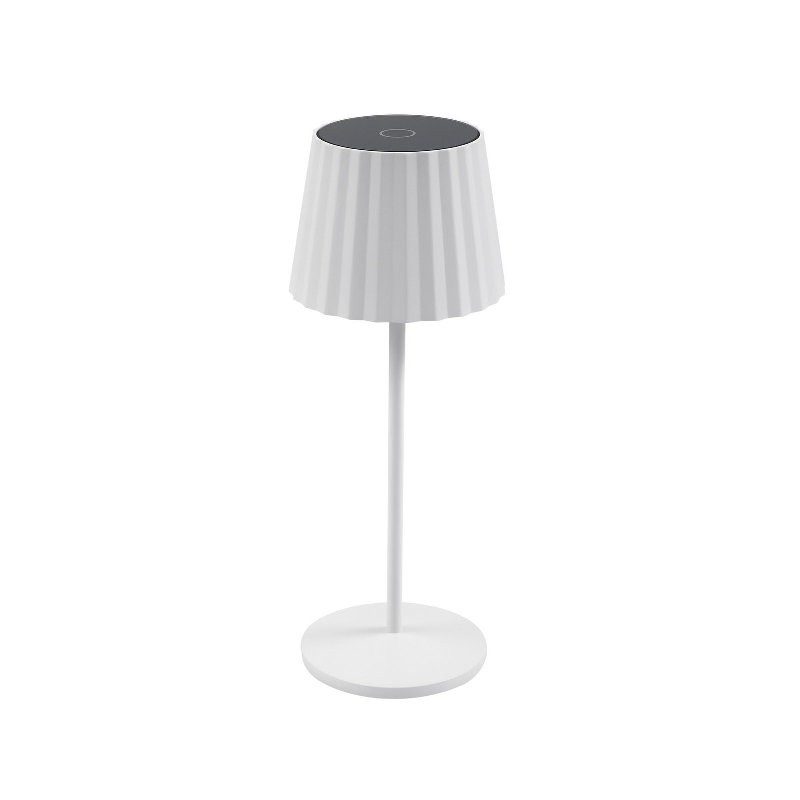 Esali LED table lamp, 29 cm, grooves, white - Lindby