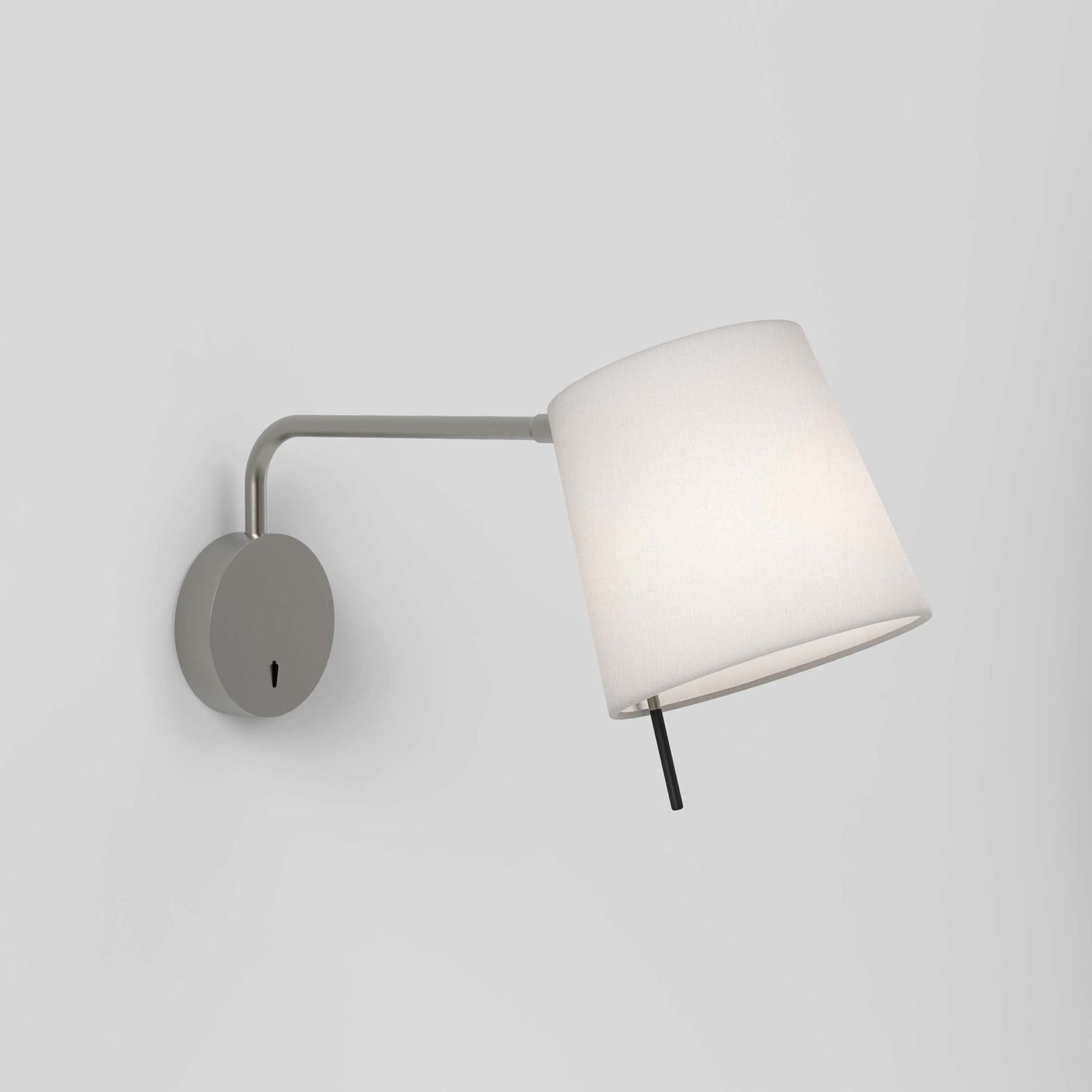 Astro Mitsu Swing wall light, nickel, ivory lampshade, for Bedroom, metal, fabric, E27, 12 W, energy efficiency: A++, W: 17.3 cm, H: 21.8 cm