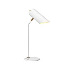 Quinto bordlampe, hvid, antik messing