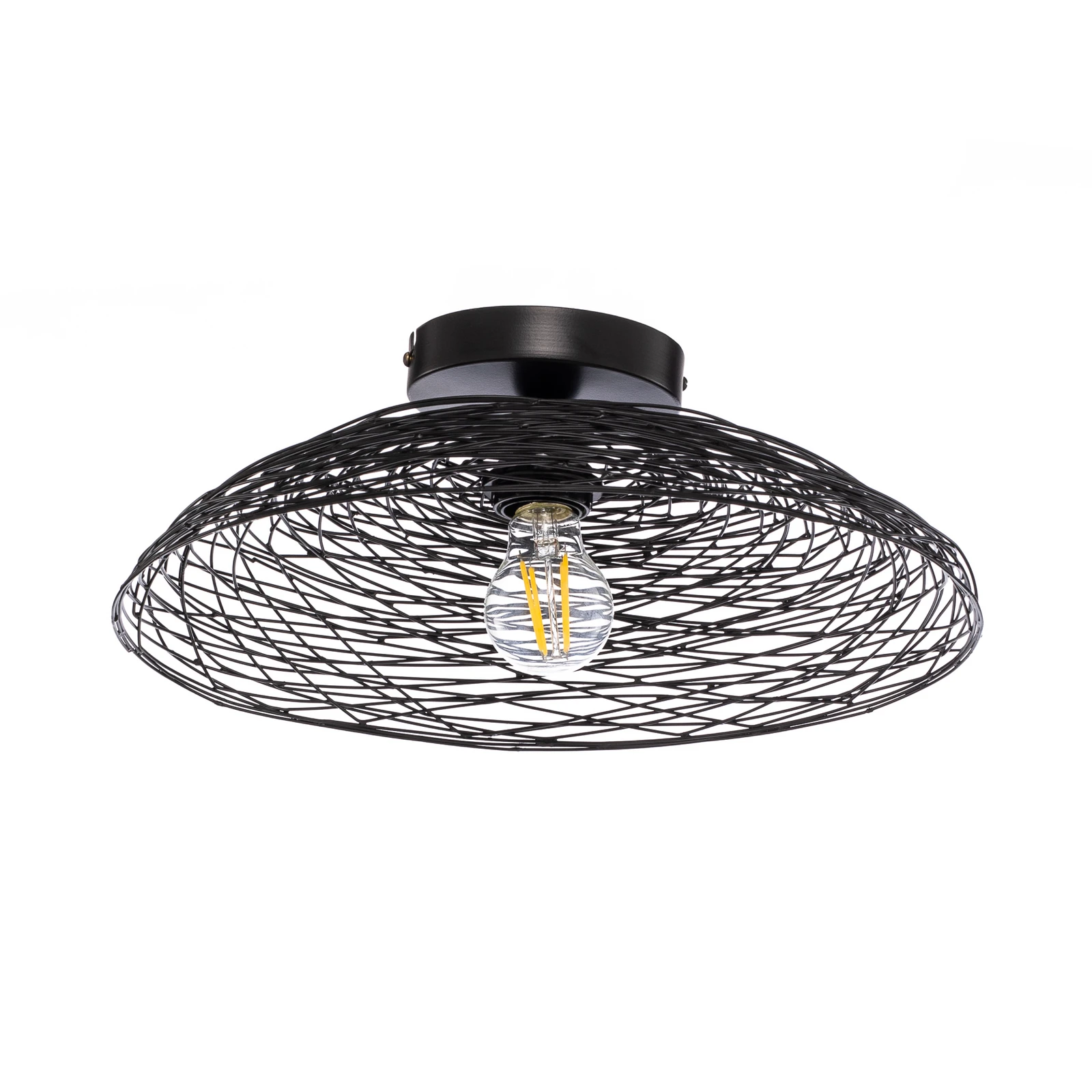 Lindby loftlampe Thorian, sort, jern, Ø 40 cm, E27