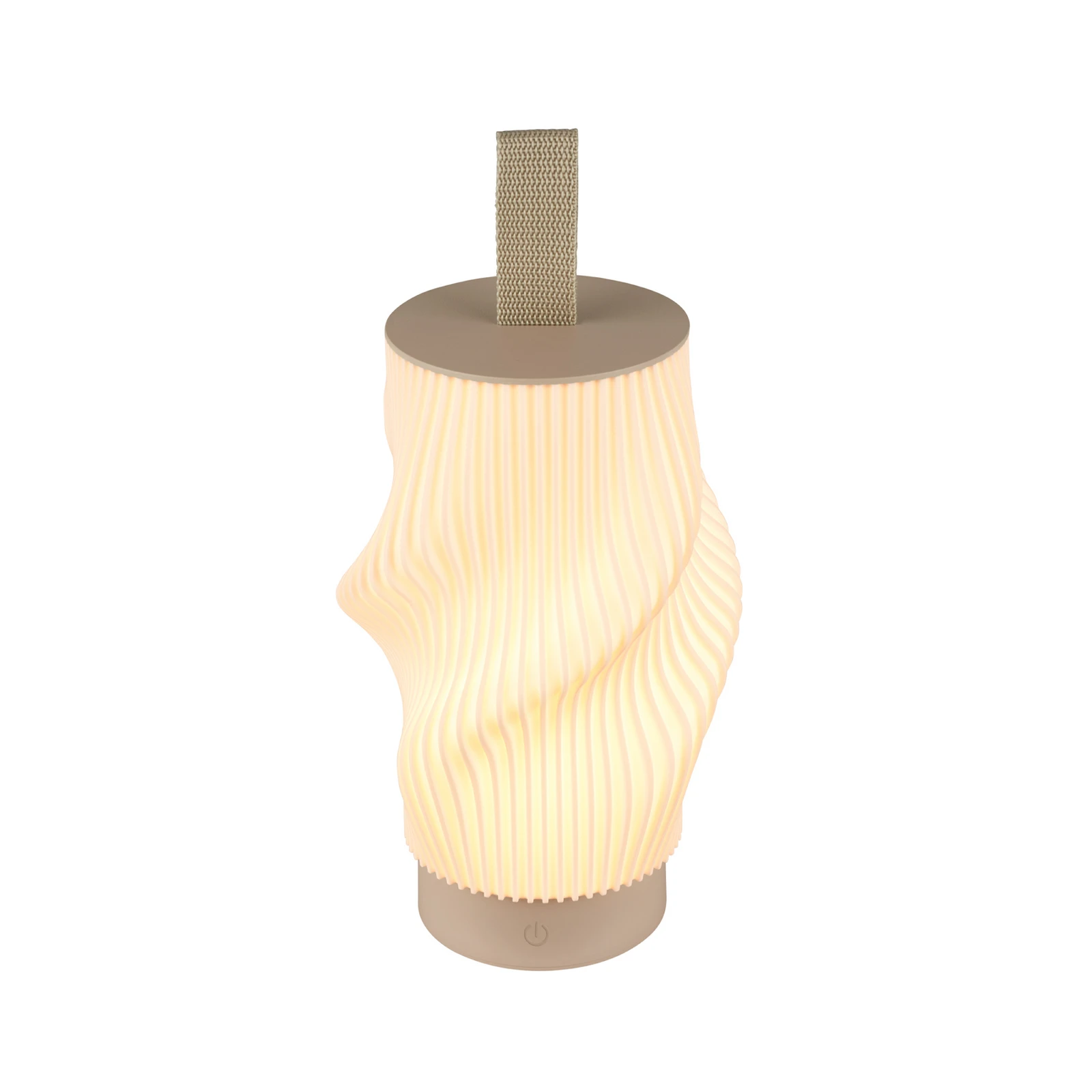LED-Akku-Tischlampe Brilo unplugged Tubi, beige/weiß, IP44
