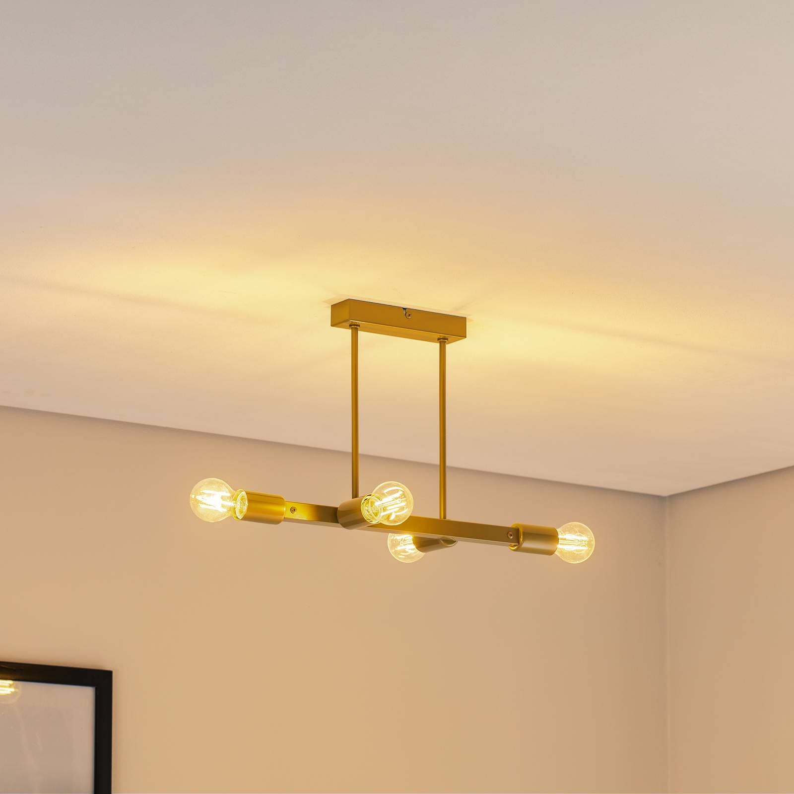 Deckenleuchte Eliza, vierflammig, gold günstig online kaufen