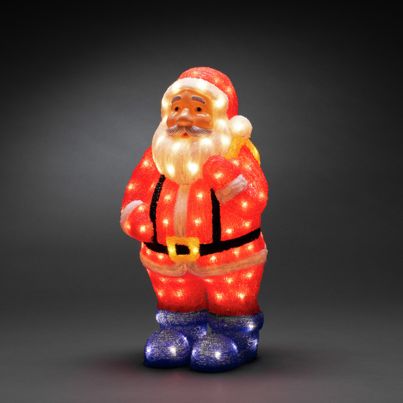 LED dekorace Santa Claus pestrá IP44 výška 55 cm