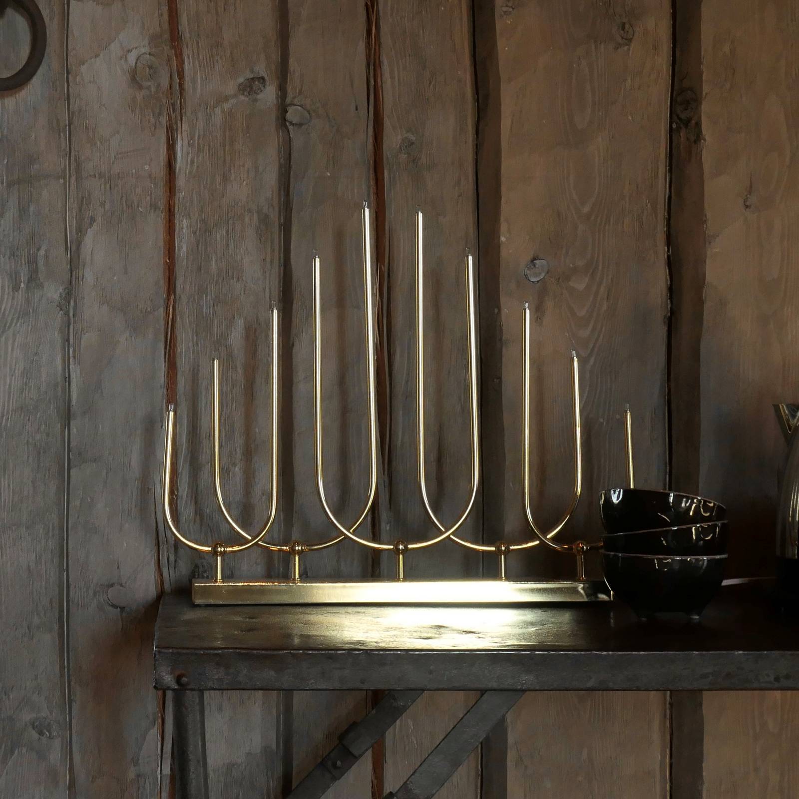 Świecznik Novum, 10-punktowa, mosiężny, metal, E5