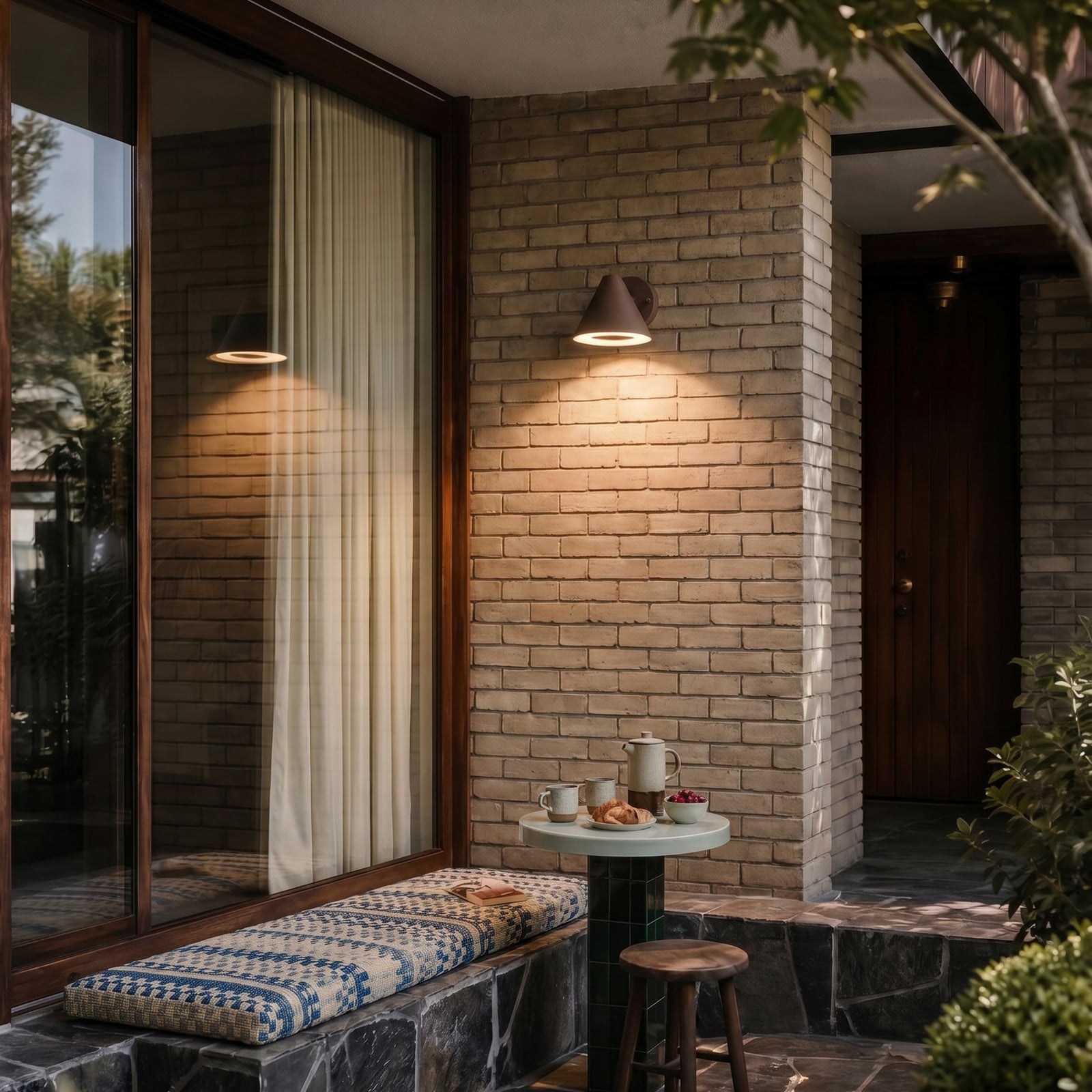 Lindby LED buiten wandlamp Soran, bruin, metaal, IP44 Lindby LED buiten wandlamp Soran, bruin, metaal, IP44