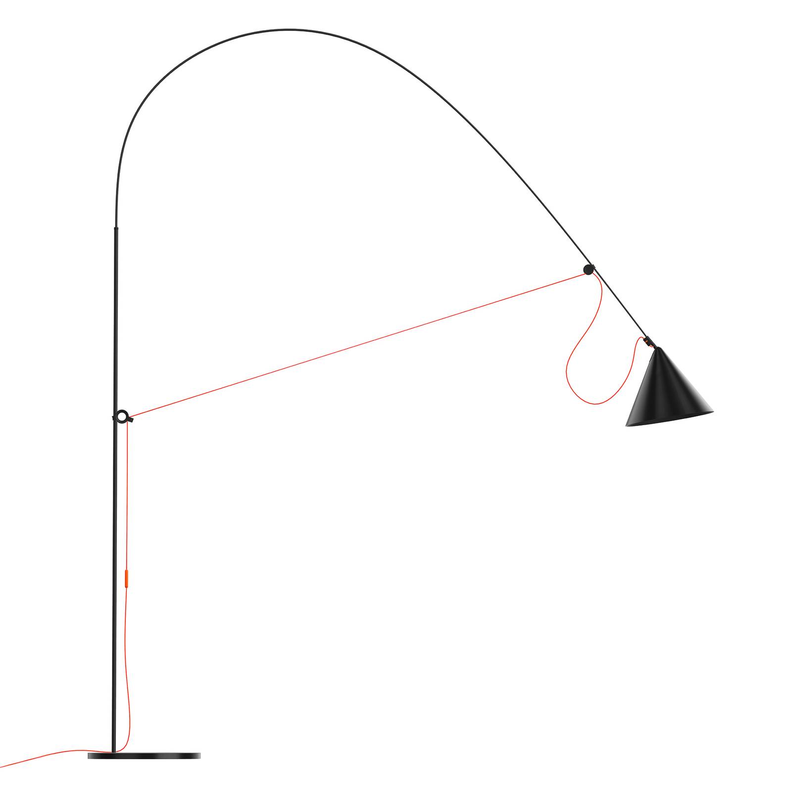 midgard AYNO lampadaire 290cm noir/orange 2 700 K