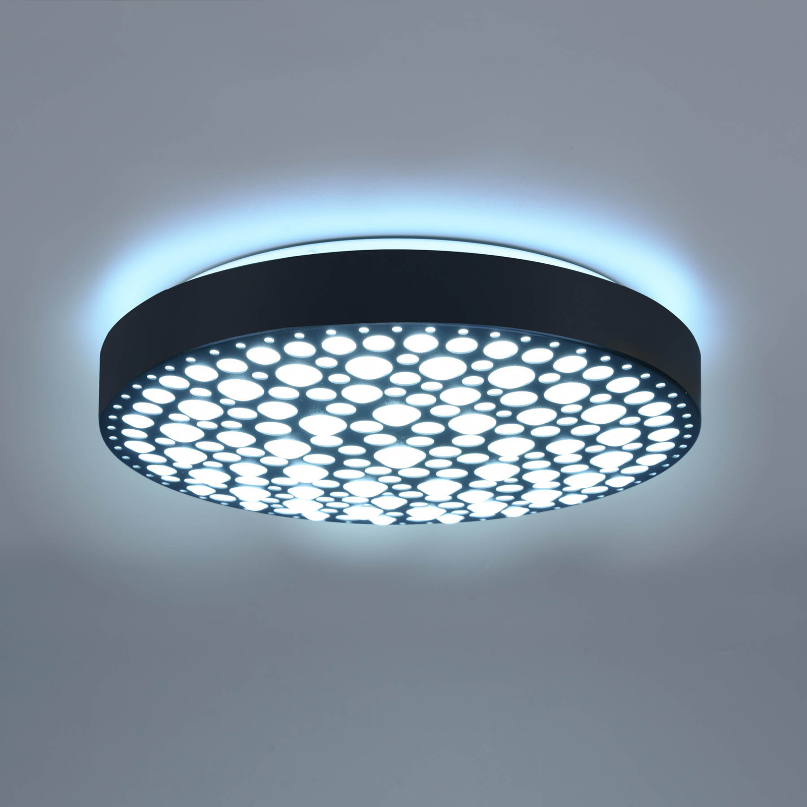 LED plafondlamp Chizu Ø 40,5cm dimbaar RGB zwart
