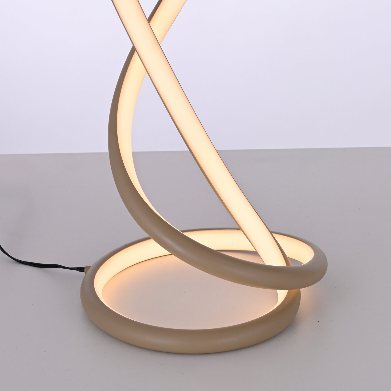 Candeeiro de mesa LED Twist de Paul Neuhaus, cor areia, altura 42 cm