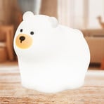 Lanterna cu baterie LED Knut, albă, lungime 12 cm, silicon