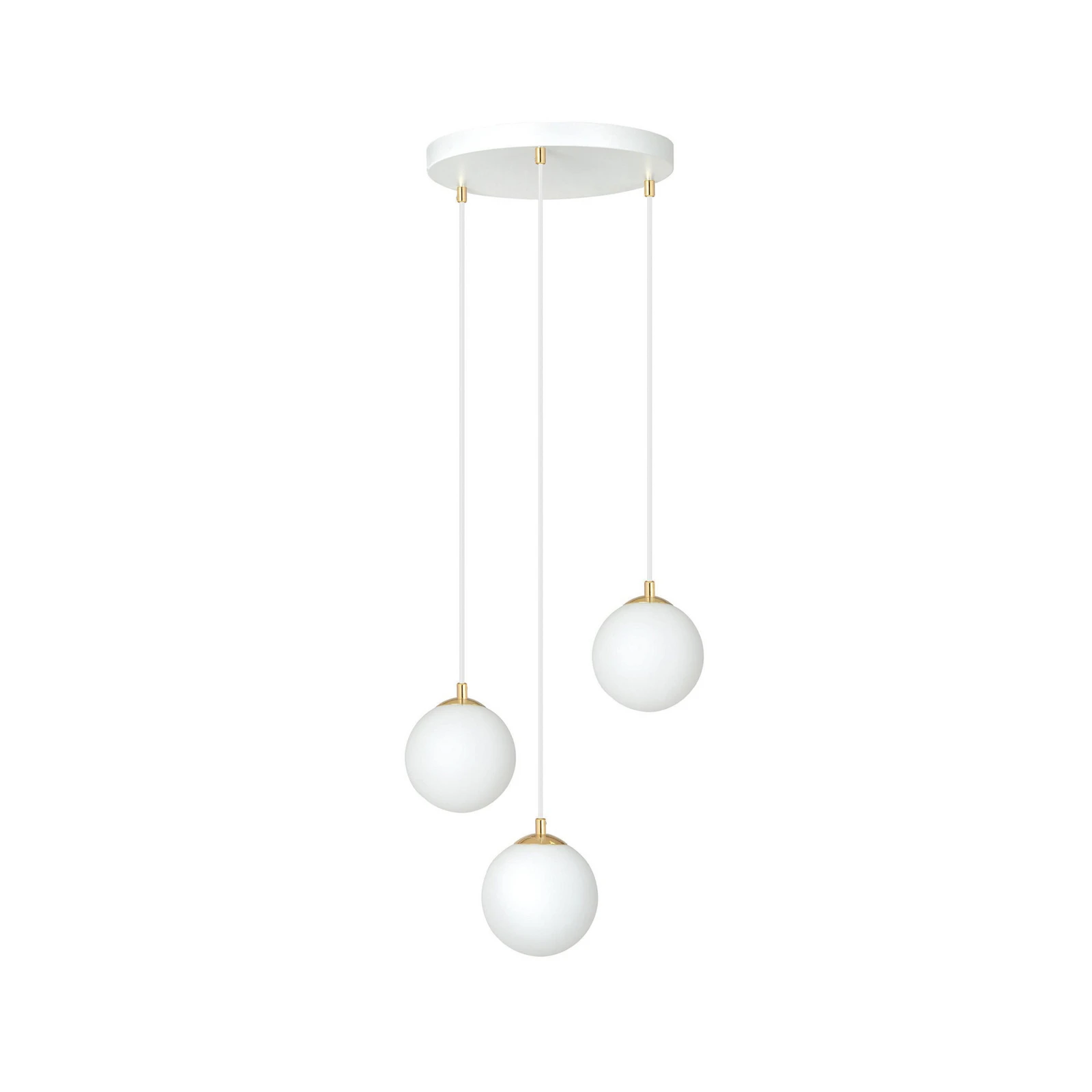 Hanglamp Royal, 3-lamps, opaalwit/wit, glas, E14