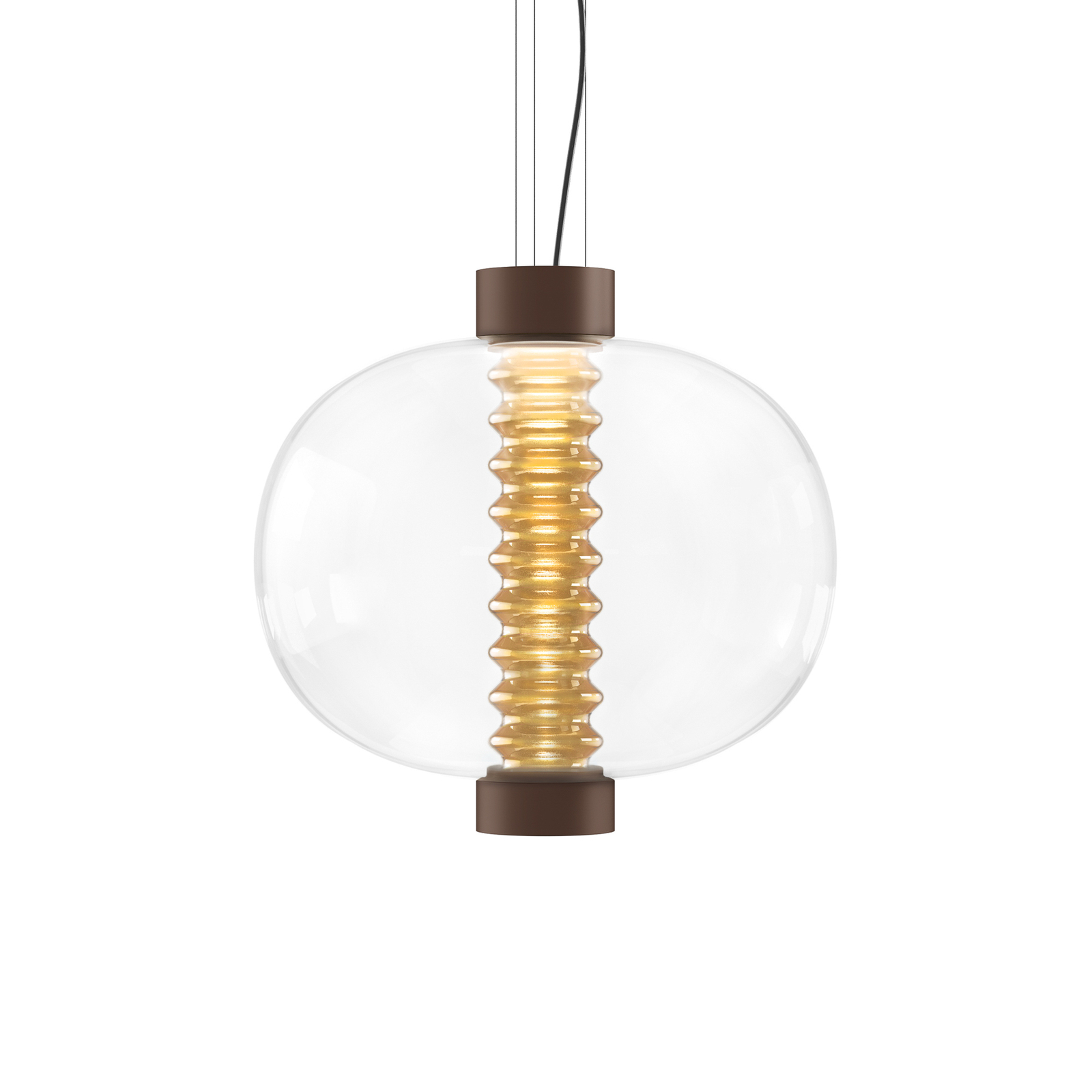 Kundalini Bolha LED-Pendelleuchte aus Glas, amber