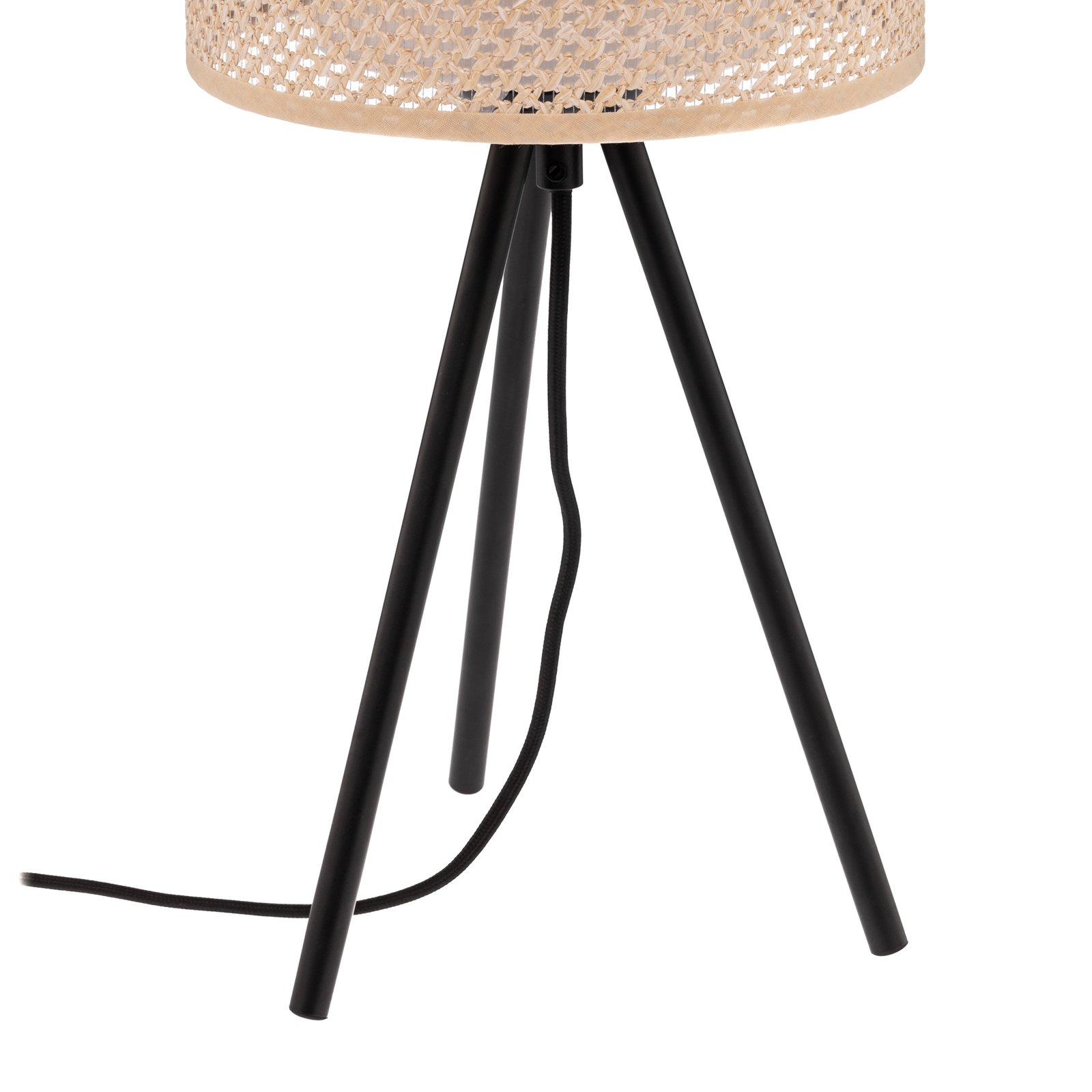 Lindby asztali lámpa Soula, Ø 20 cm, bézs, műanyag, E27