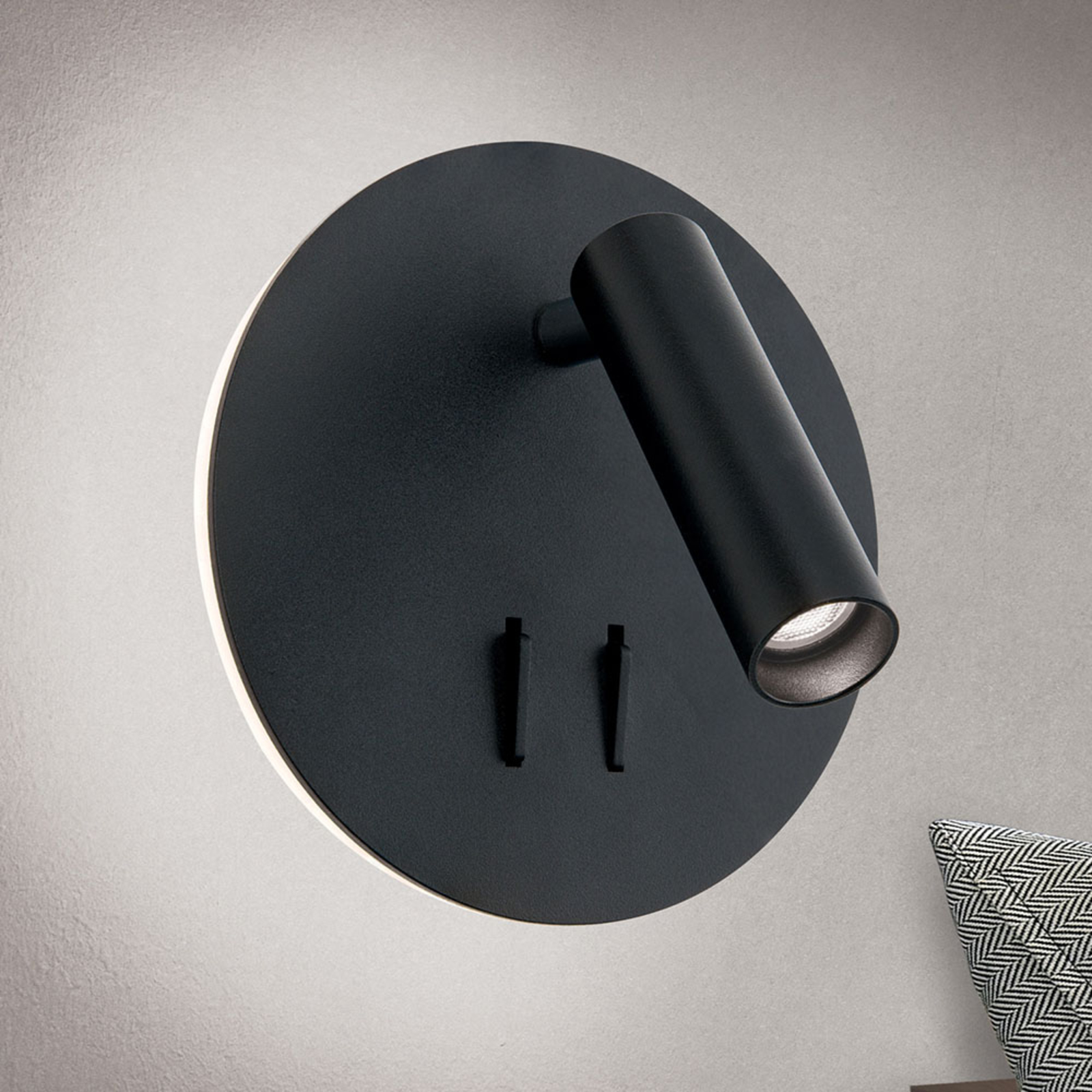 Lenny LED wall light with 2 light sources, black