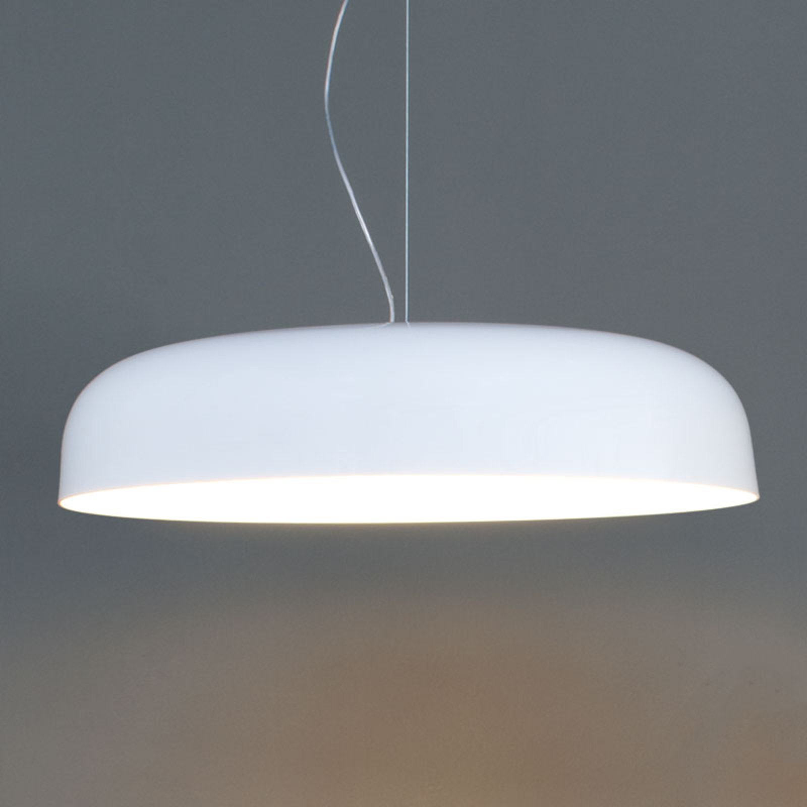 Oluce Stylish hanging light Canopy, 90 cm white, for Living / Dining Room, PMMA, aluminium, 2GX13, 55 W, energy efficiency: A, H: 27 cm
