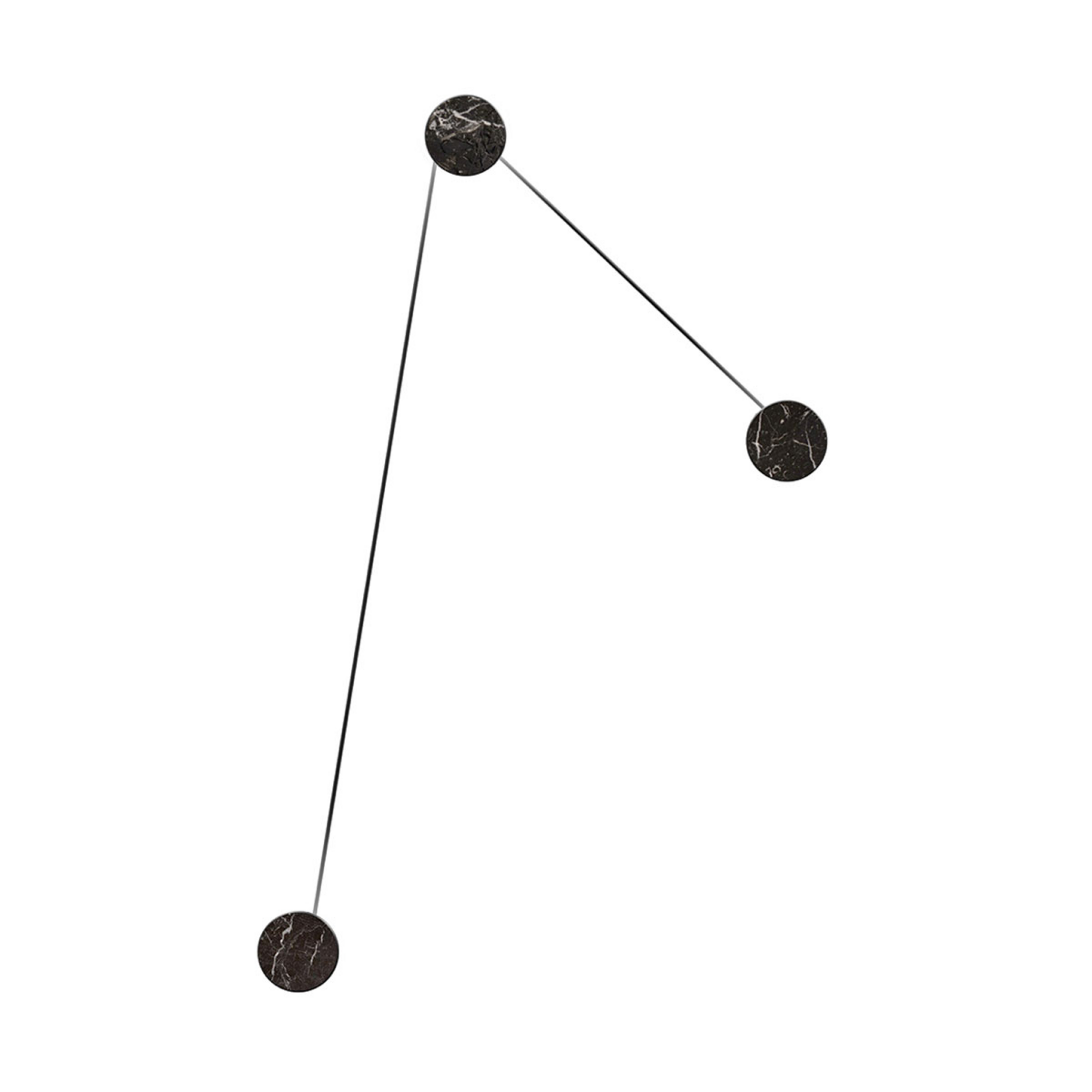 kdln Applique murale LED Azou, trois éléments, noir, marbre