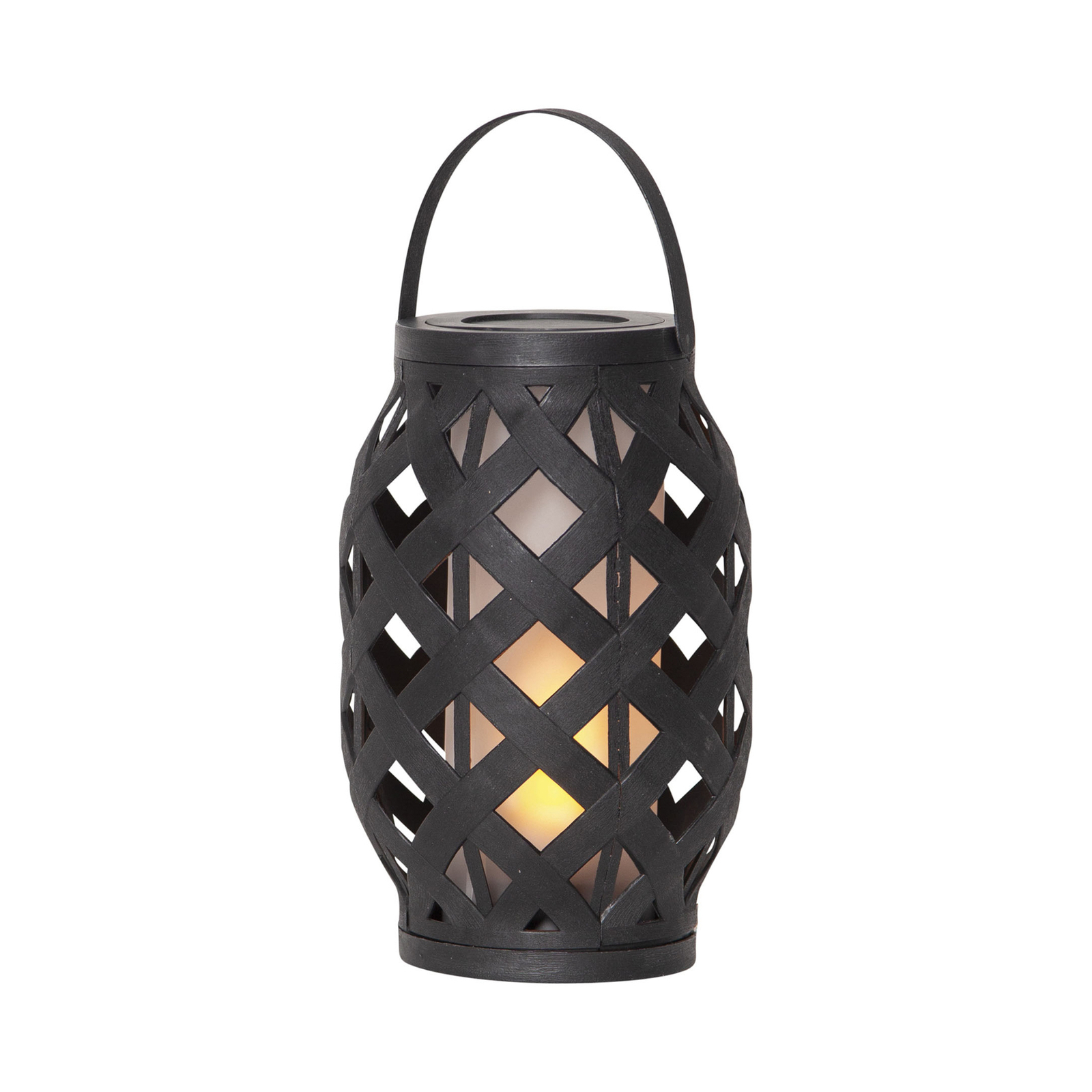 LED-lykta Flame Lantern, svart, höjd 23 cm