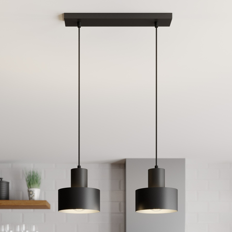 Lampa wisząca Rif, liniowa, 2-punktowa, czarna