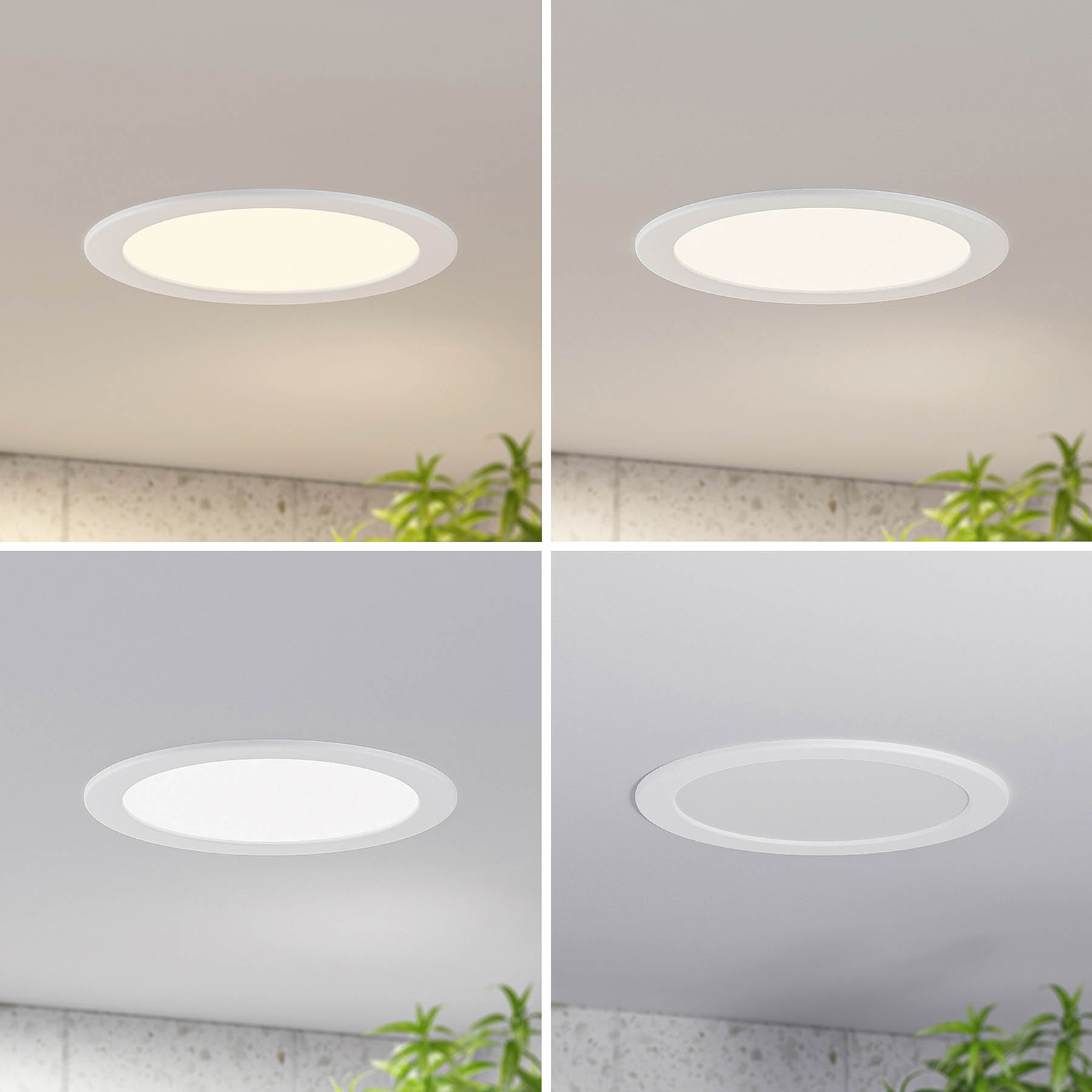 Prios LED-Einbaulampe Cadance, weiß, 24 cm, dimmbar