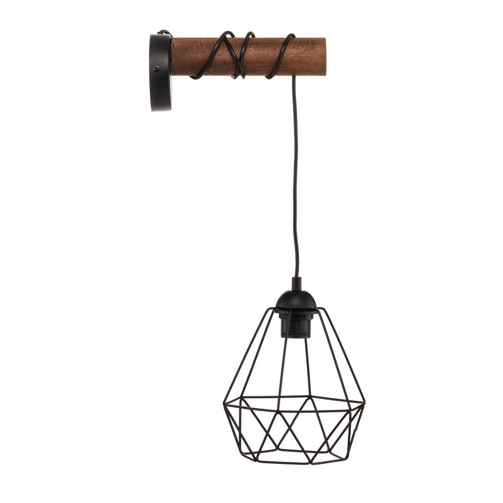 Acero wall light, cage lampshade