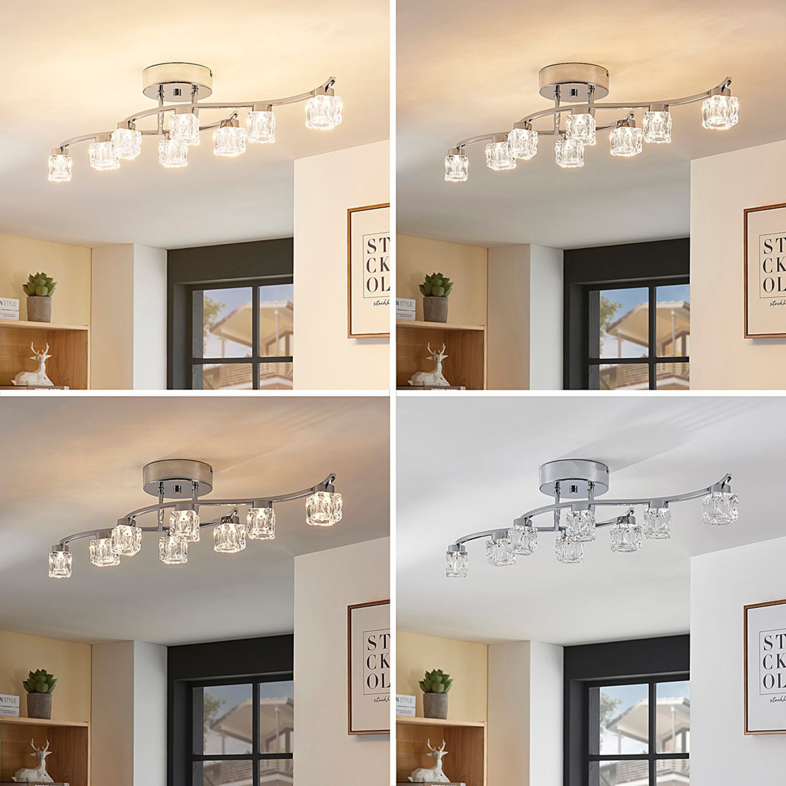 Yaro LED Lampa Sufitowa Clear/Chrome - Lindby