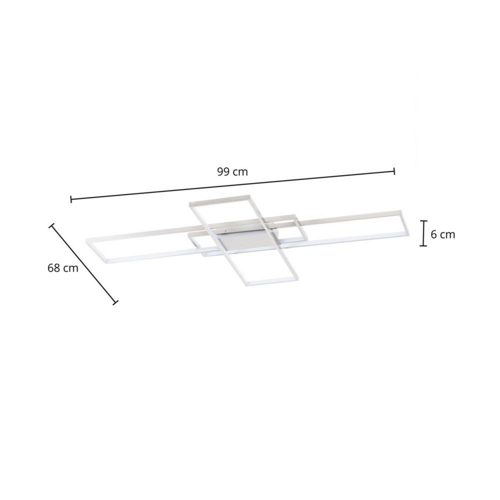 Tetson LED Stropna lampa Satin nikal - Lindby