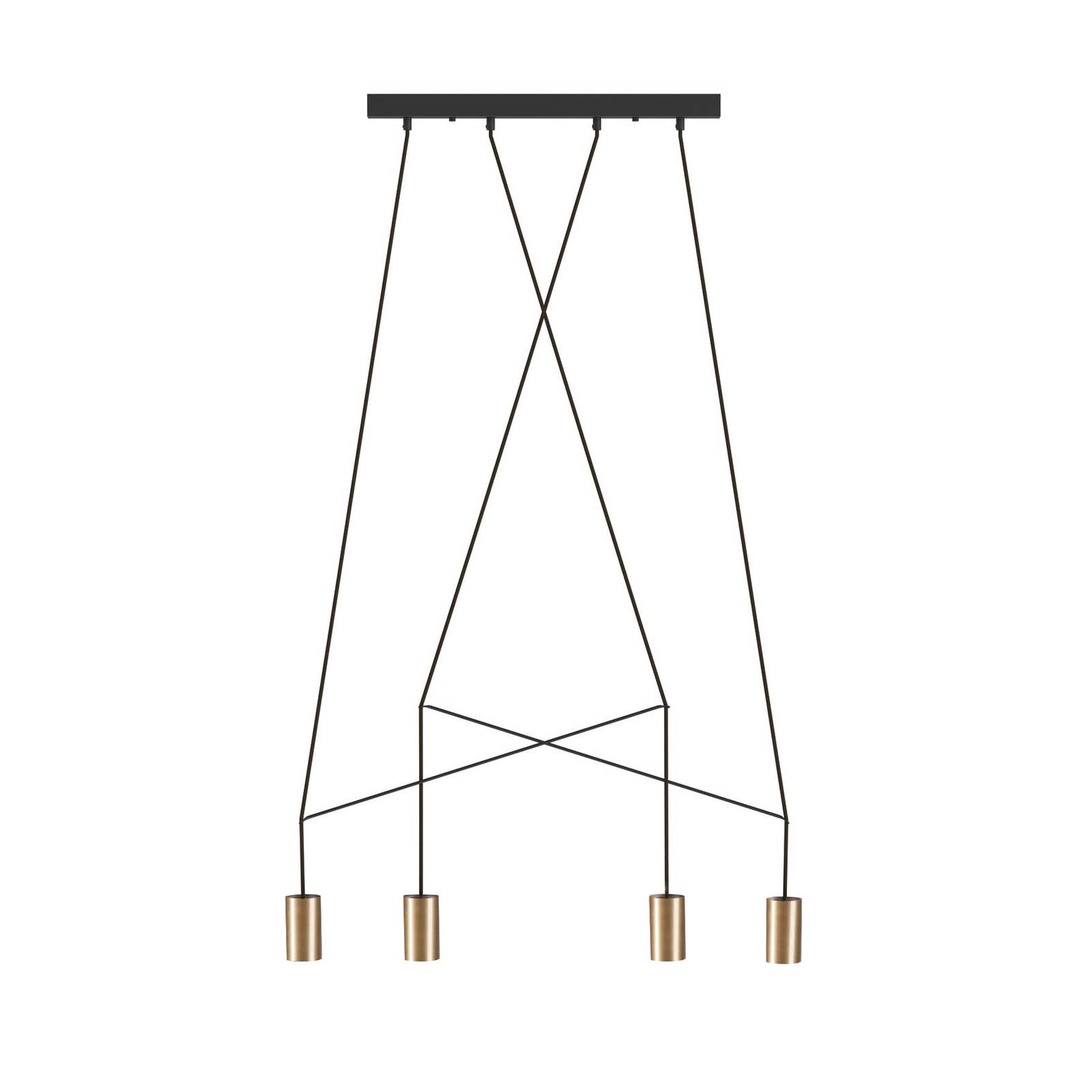 Suspension Imbria à 4 lampes 90 cm laiton