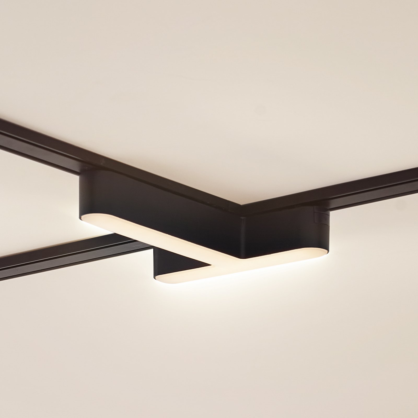 Lindby LED-Leiste 48 V Lumaro, schwarz, T-Form, Kunststoff