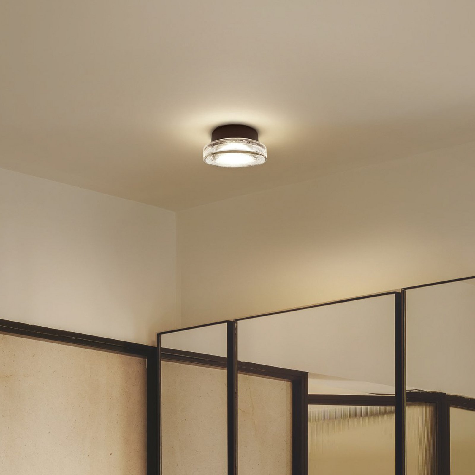Applique murale d'extérieur LED MARSET Roc, Ø 17 cm, noir/translucide