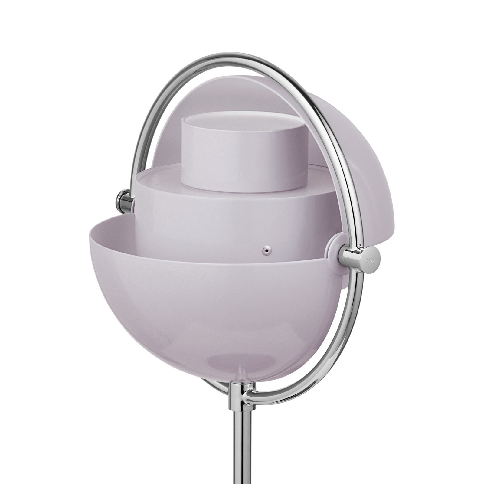 Gubi Multi-Lite stolna lampa na baterije, krom/ljubičasta, visina 30 cm
