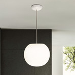 „Casablanca“ pakabinamas šviestuvas „Acai“, baltas, stiklas, skersmuo 26 cm, E27