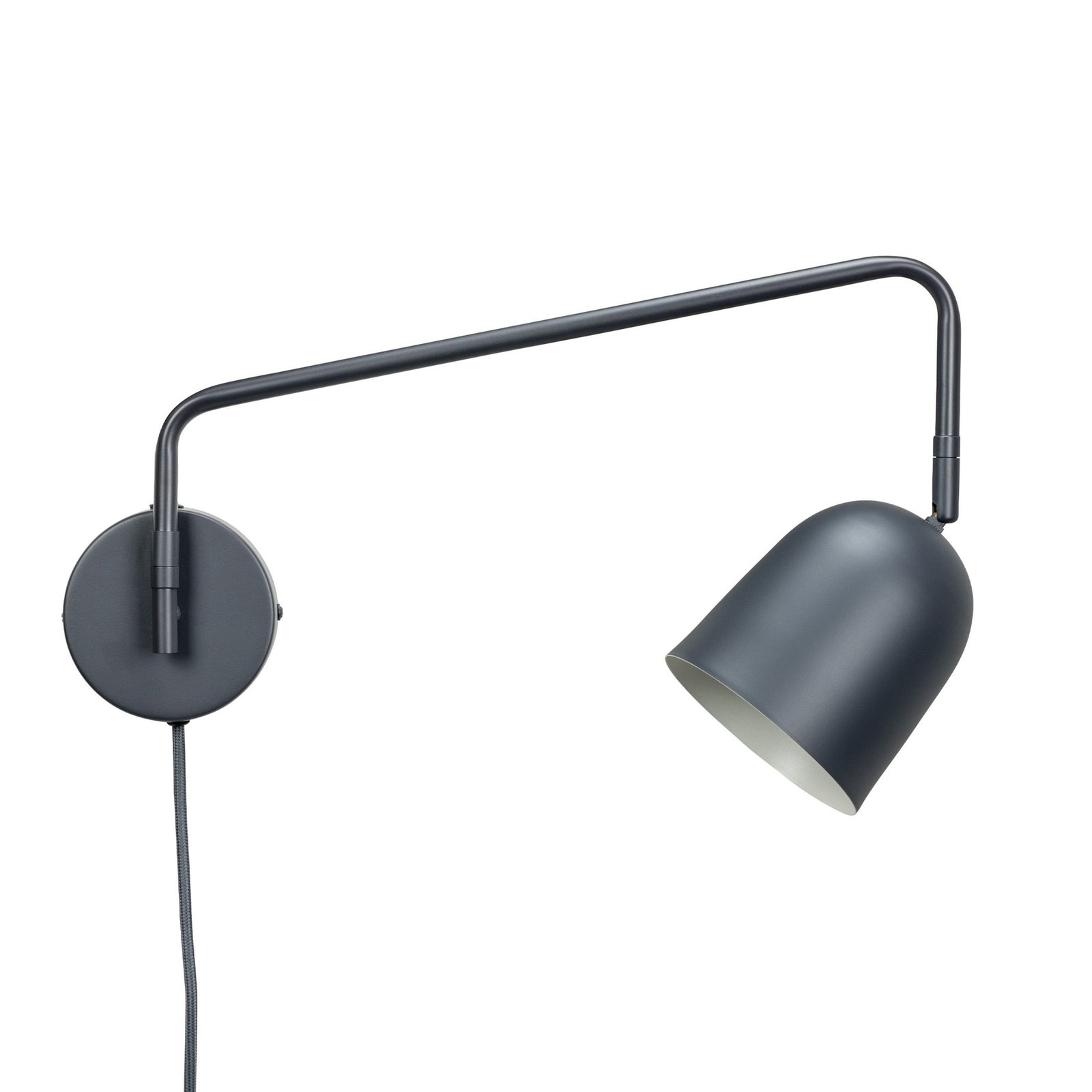 Dyberg Larsen wall lamp Manchester, grey, projection 45 cm