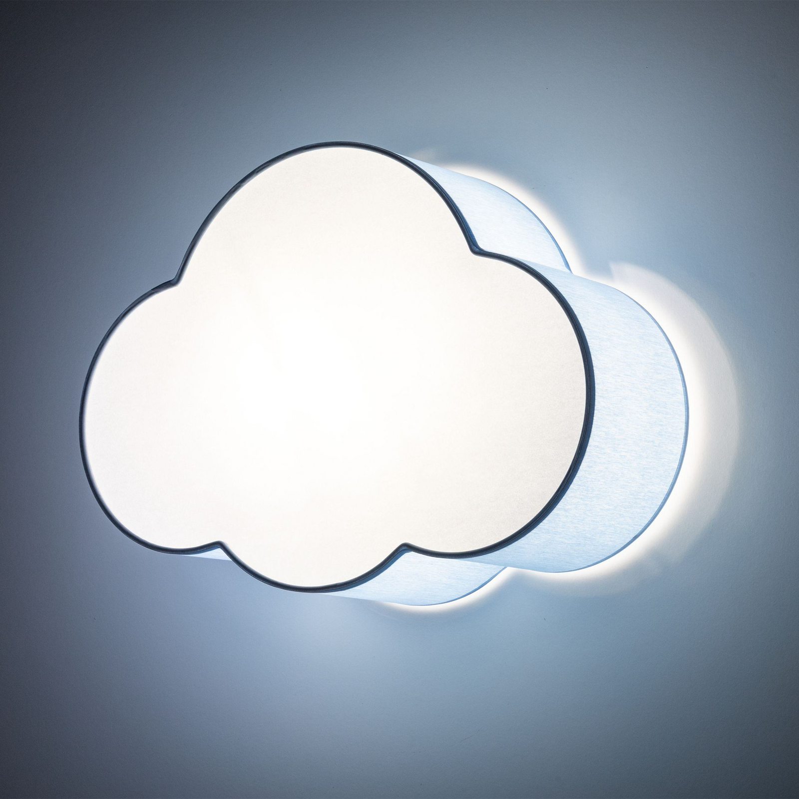 Cloud taklampe, blå, 43 cm lang, tekstil, sky, E27