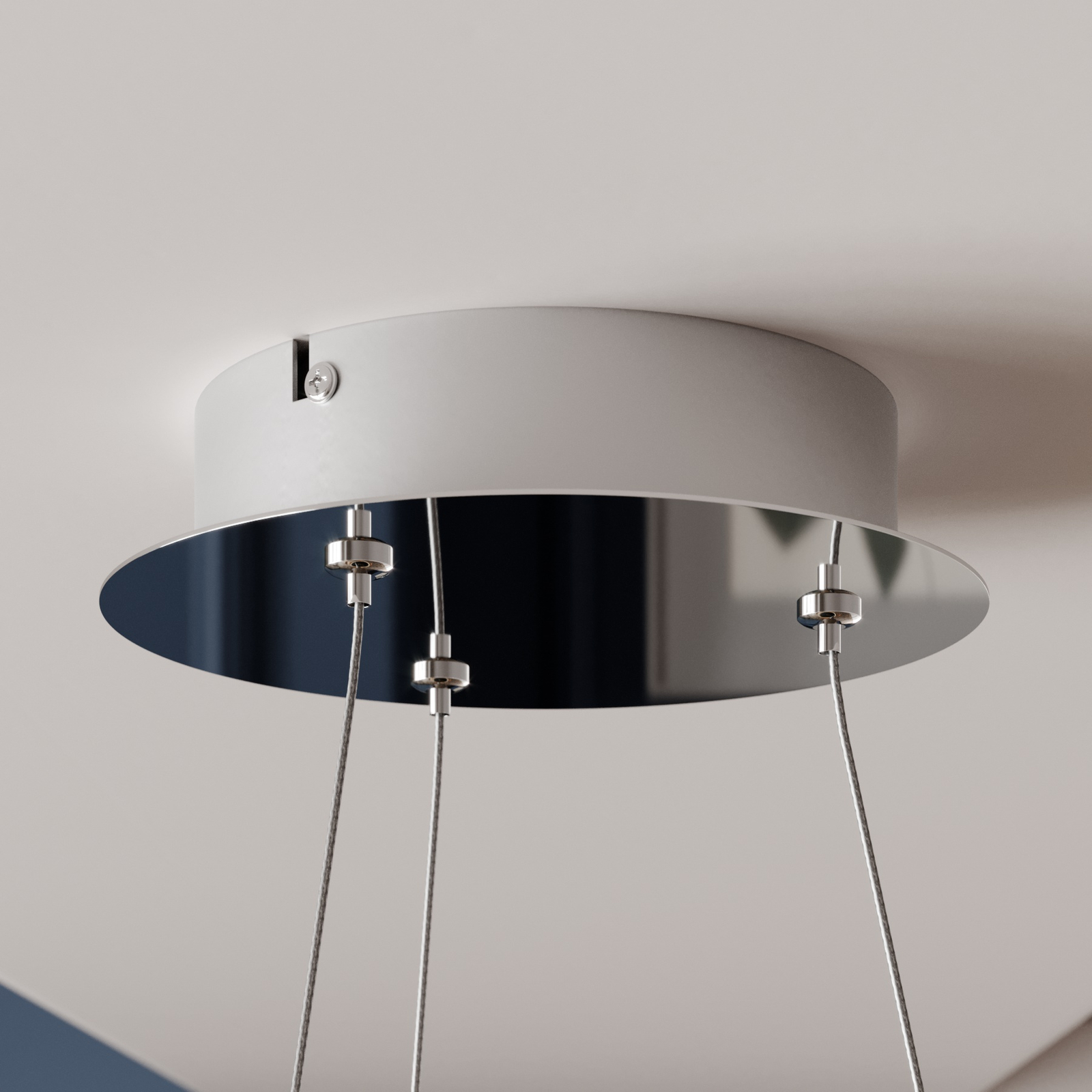 Dimmable LED pendant light Lyani in chrome, 50 cm Lights.co.uk