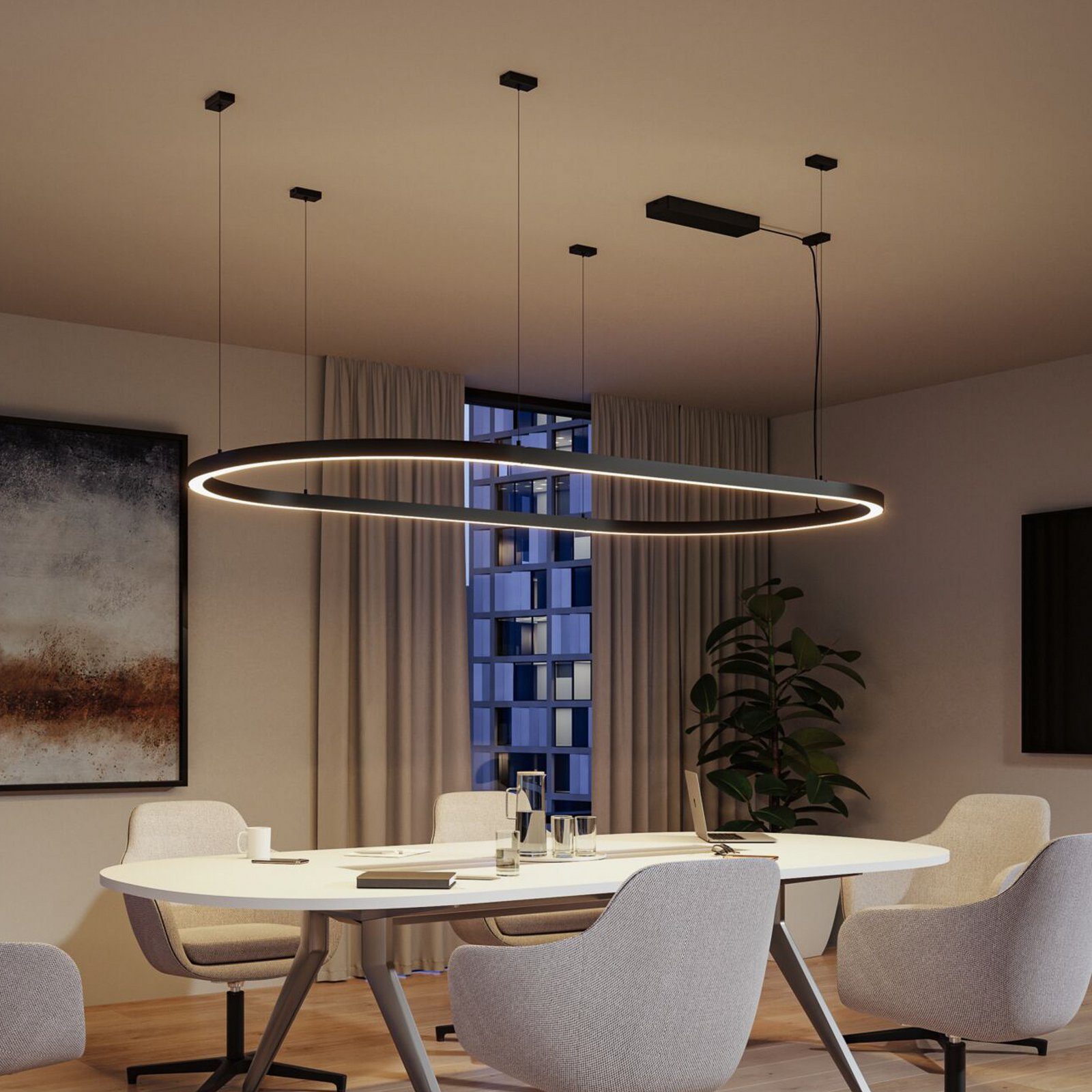 Paulmann strømkabel Linion, svart, lengde 175 cm tekstil