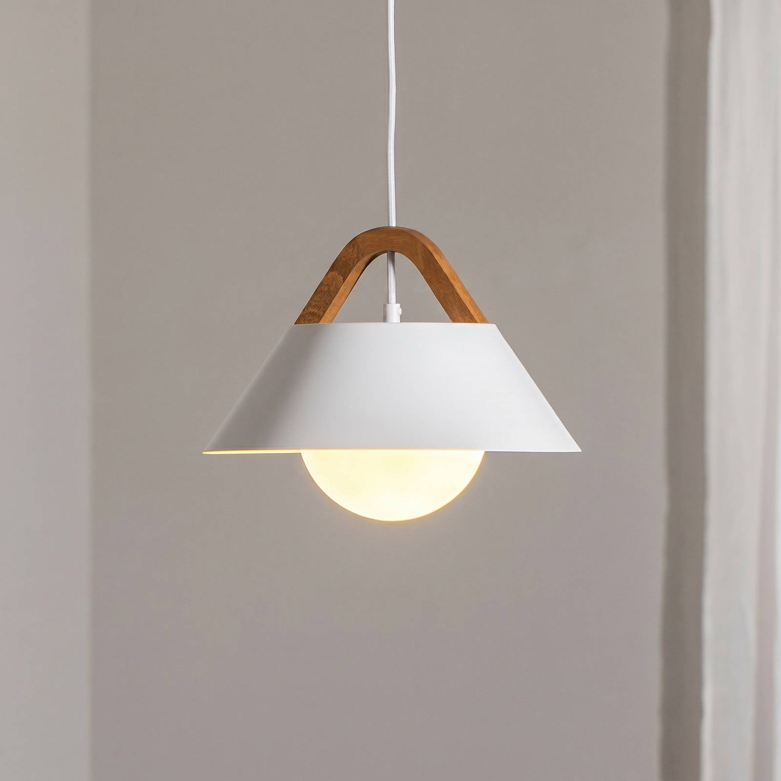 Luminex Funda Pendant Light, White, Ø 30 Cm, 1-Bulb, Metal/Glass