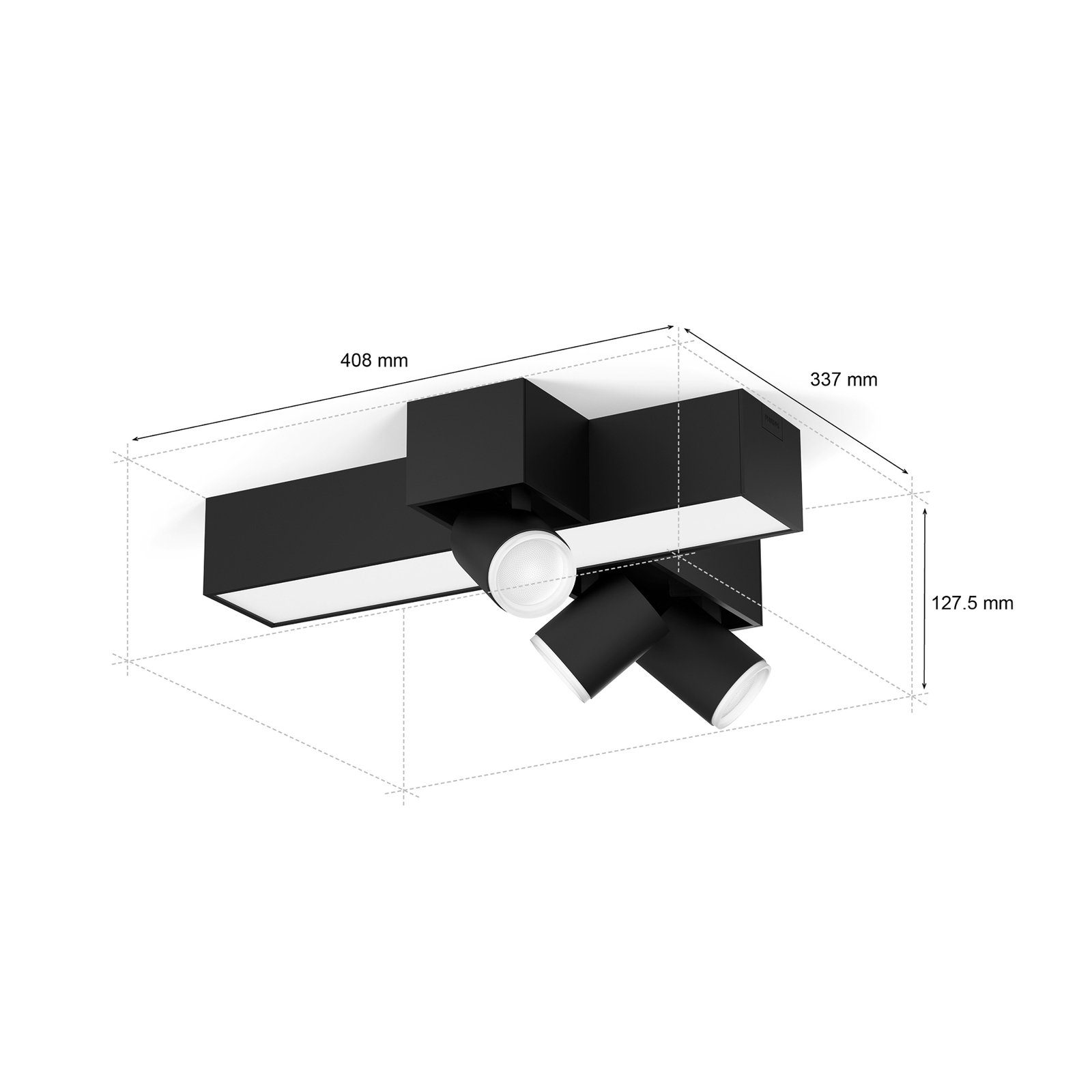 Philips Hue LED spot Centris Cross zwart 3-lamps RGB CCT