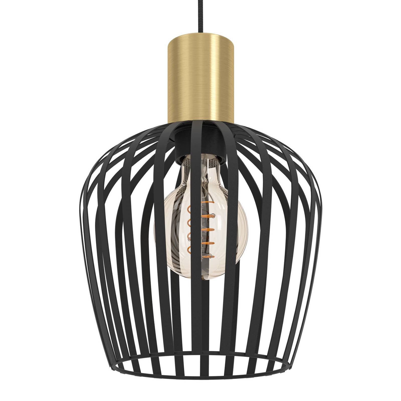 Lampa wisząca Empoli, kolor czarny/mosiądz, 3-punktowa.