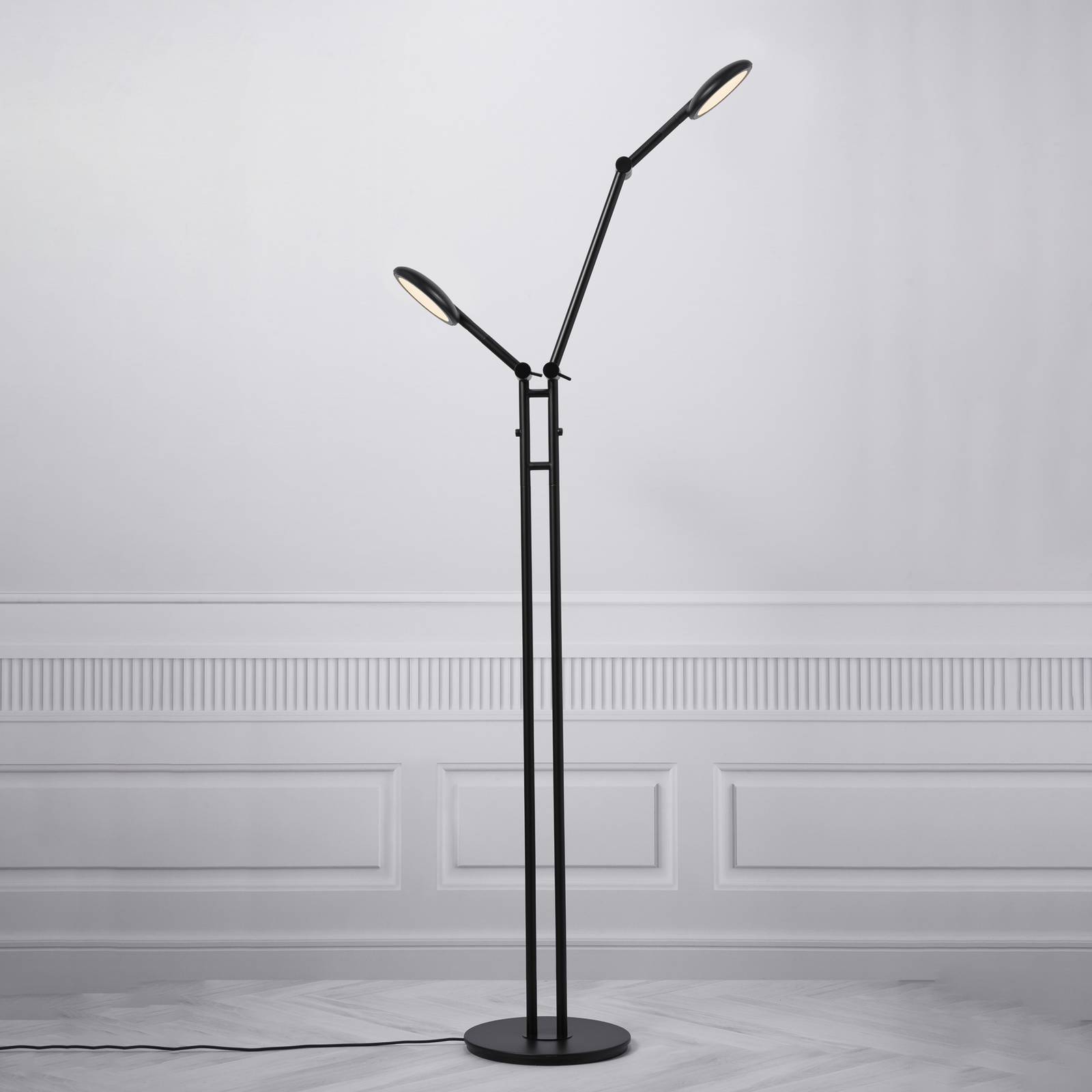 Lot De 2 Lampes LED Siris Noir Mat - 50 Cm - 531 Lm - Variateur Tactile - Éclairage Sous Placard/Atelier