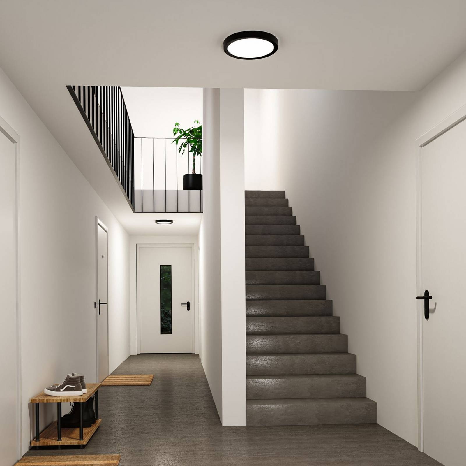 Paulmann LED-taklampe Abia 2, Ø 30 cm, svart, CCT