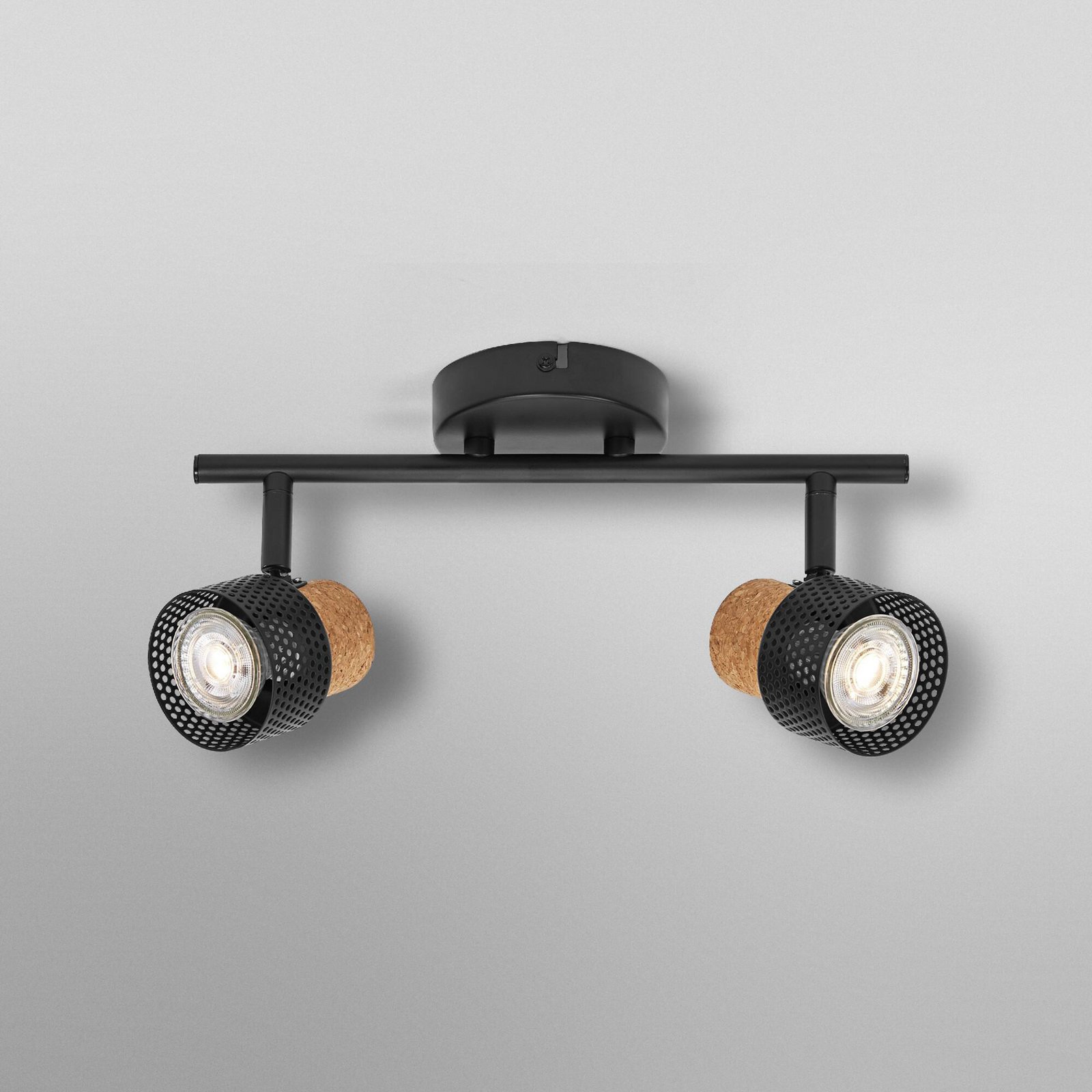 OSRAM Deckenstrahler CORK, schwarz, 2 Spots GU10-LED 927 dim