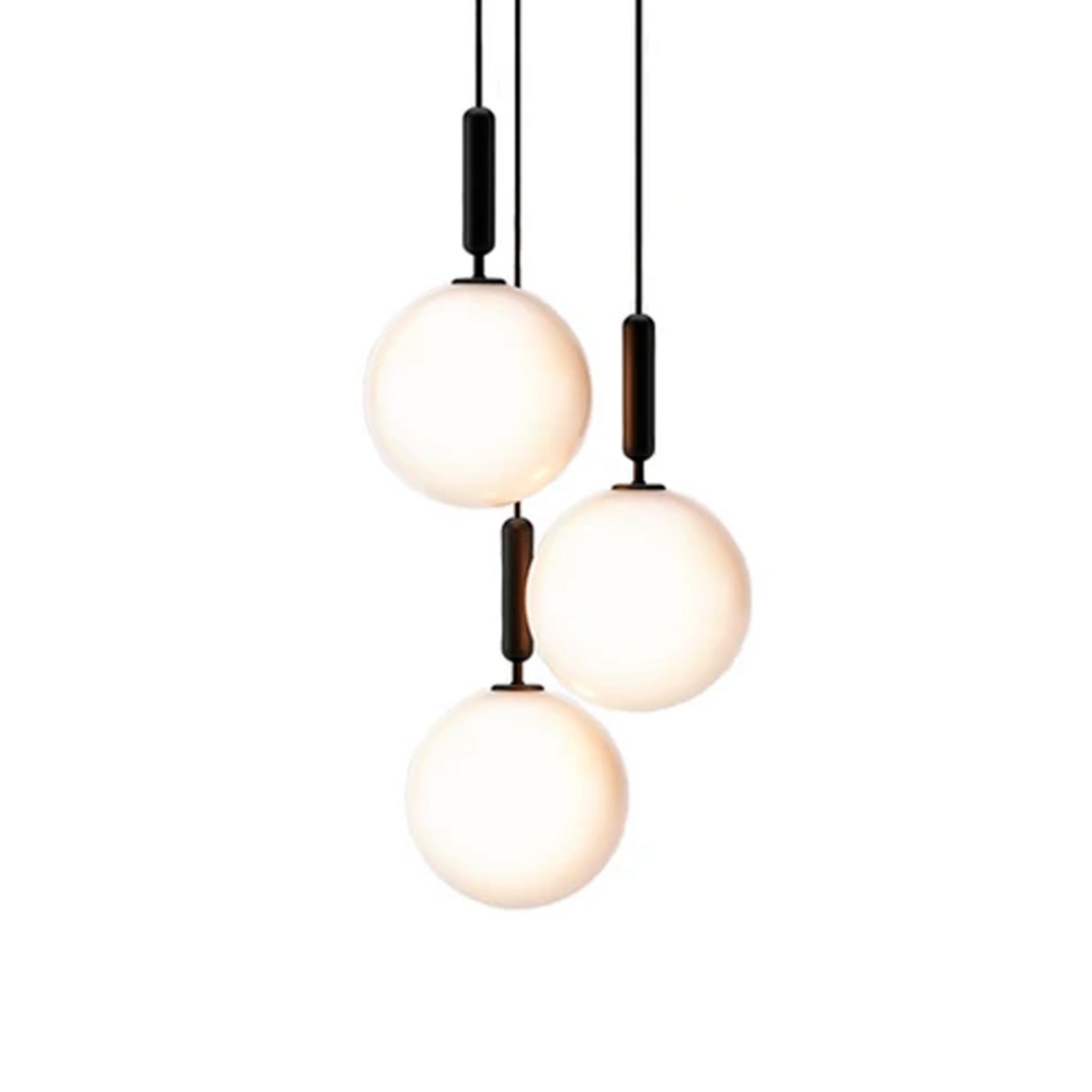 Miira 3 chandelier, grey/opal, Ø 37 cm, 3-bulb - Nuura