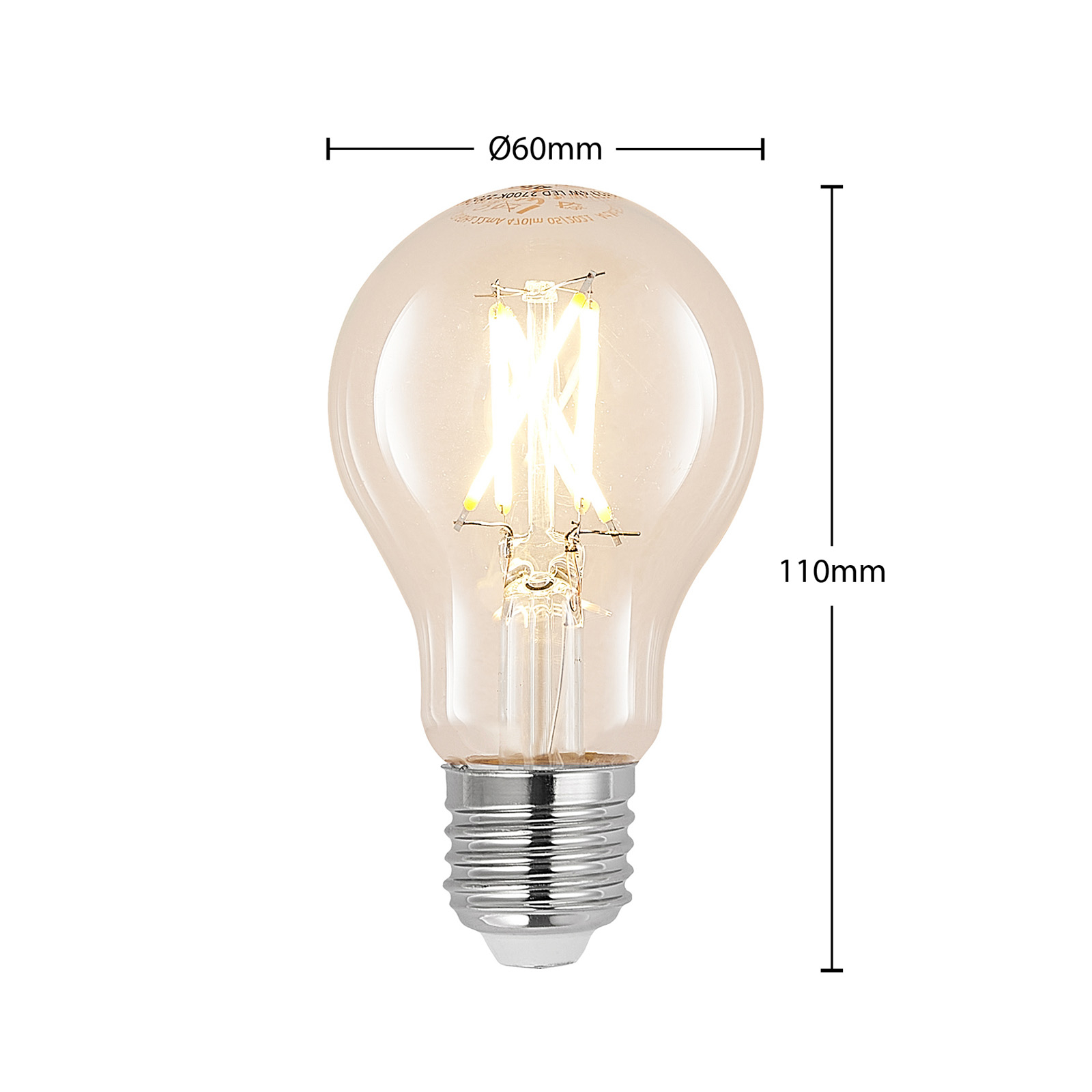 LED bulb E27 4 W 2,700 K filament, dimmable, clear