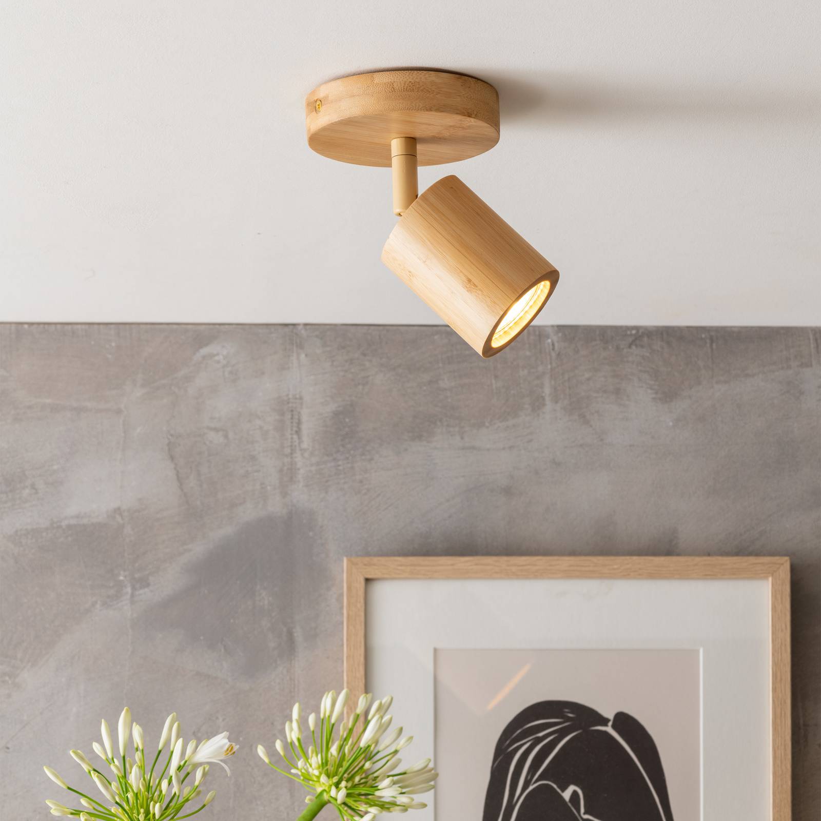  Good & Mojo Good & Mojo Java Ceiling Spotlight, 1-bulb, Natural, Bamboo 
