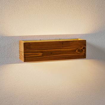Brad LED wall light, wood, up/down, 37 x 11 cm