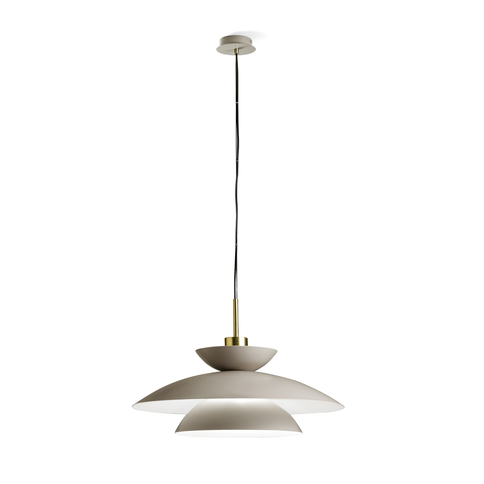 Kloé pendant light, dove grey, Ø 60 cm, metal