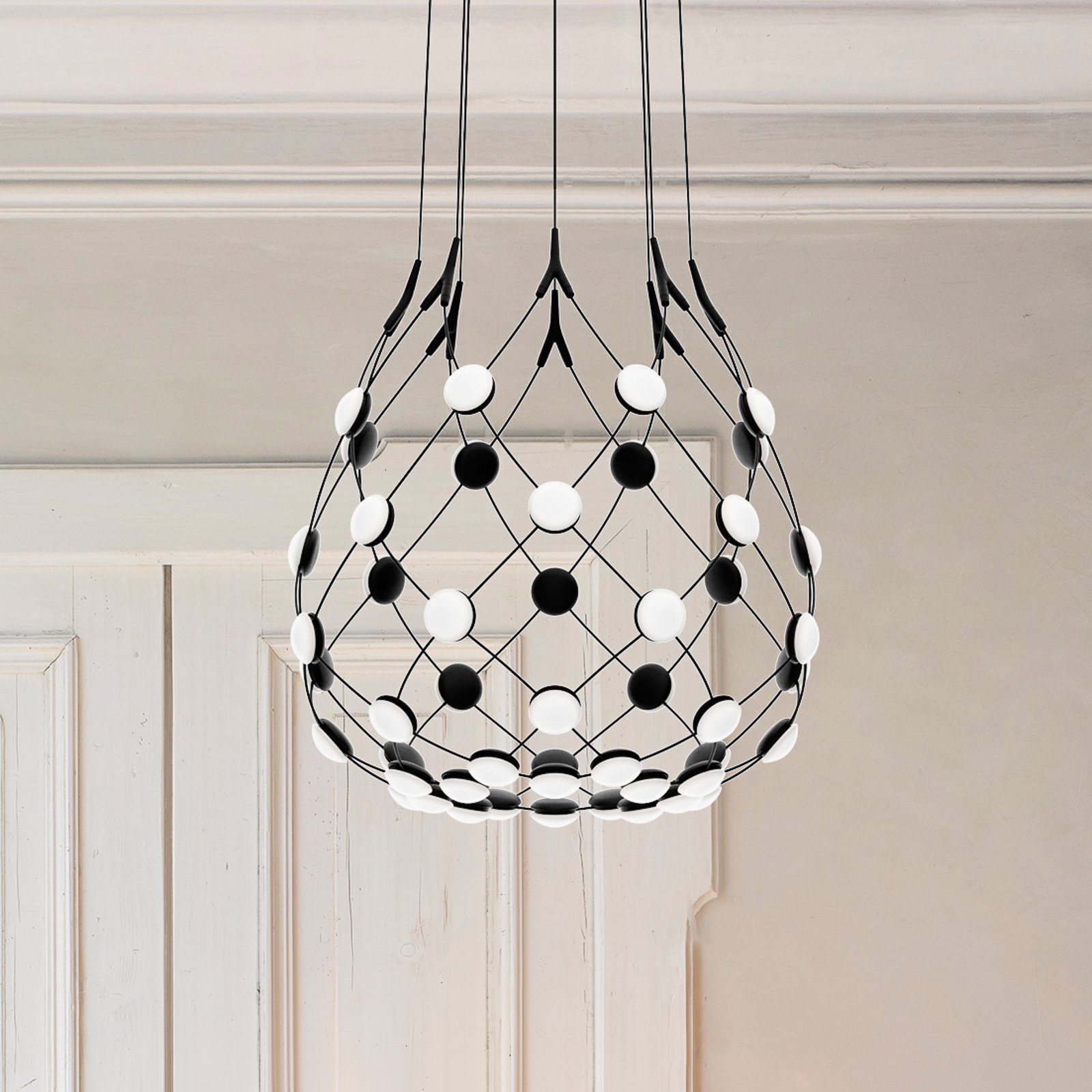 Mesh Pendelleuchte Ø55XH55 1m Phase Black  - Luceplan