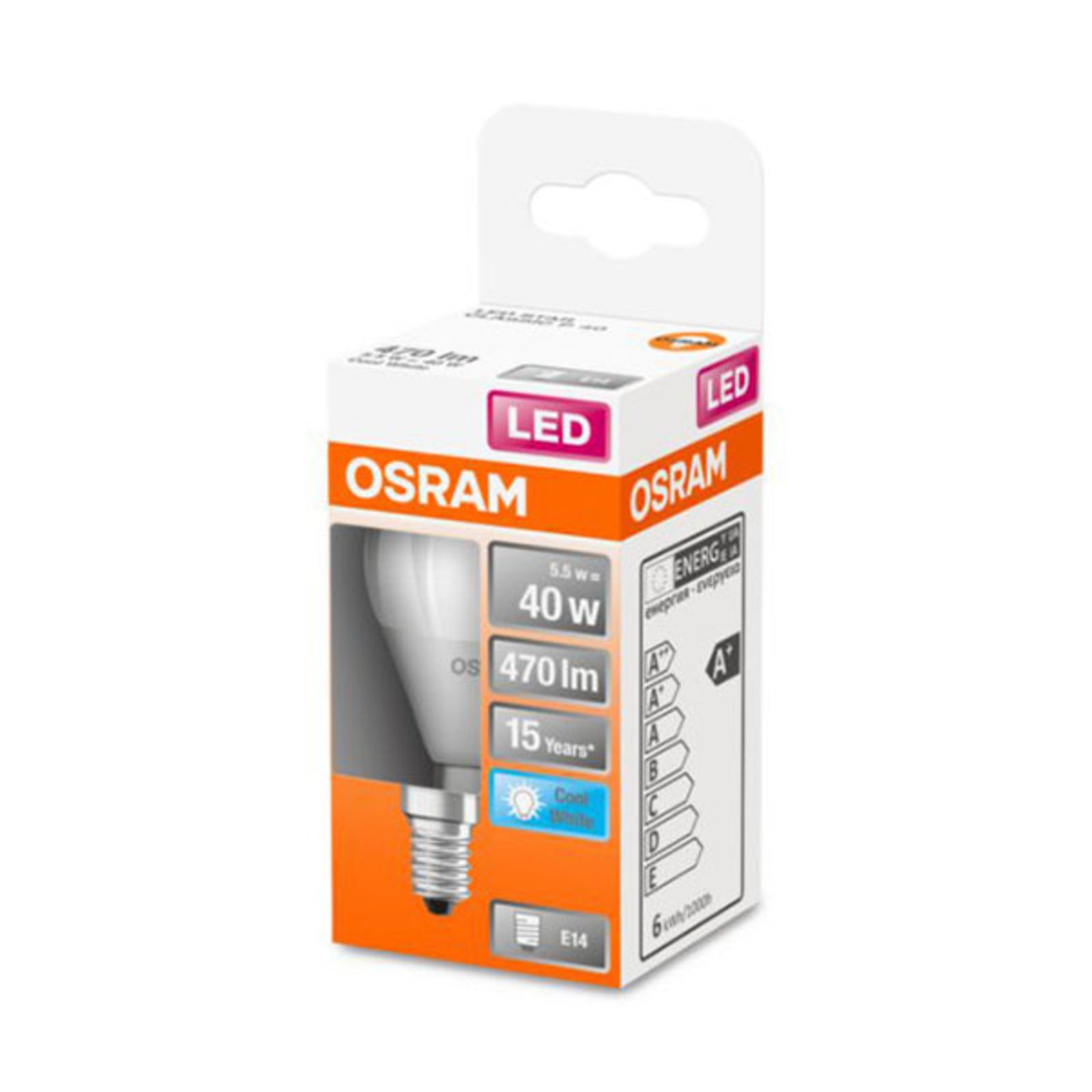 OSRAM LED-Tropfenlampe E14 4,9W 840 Star, matt