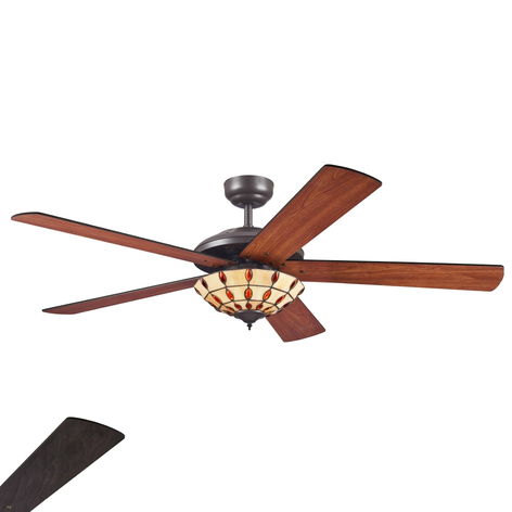 Ventilateur de plafond COMET T avec verre Tiffany
