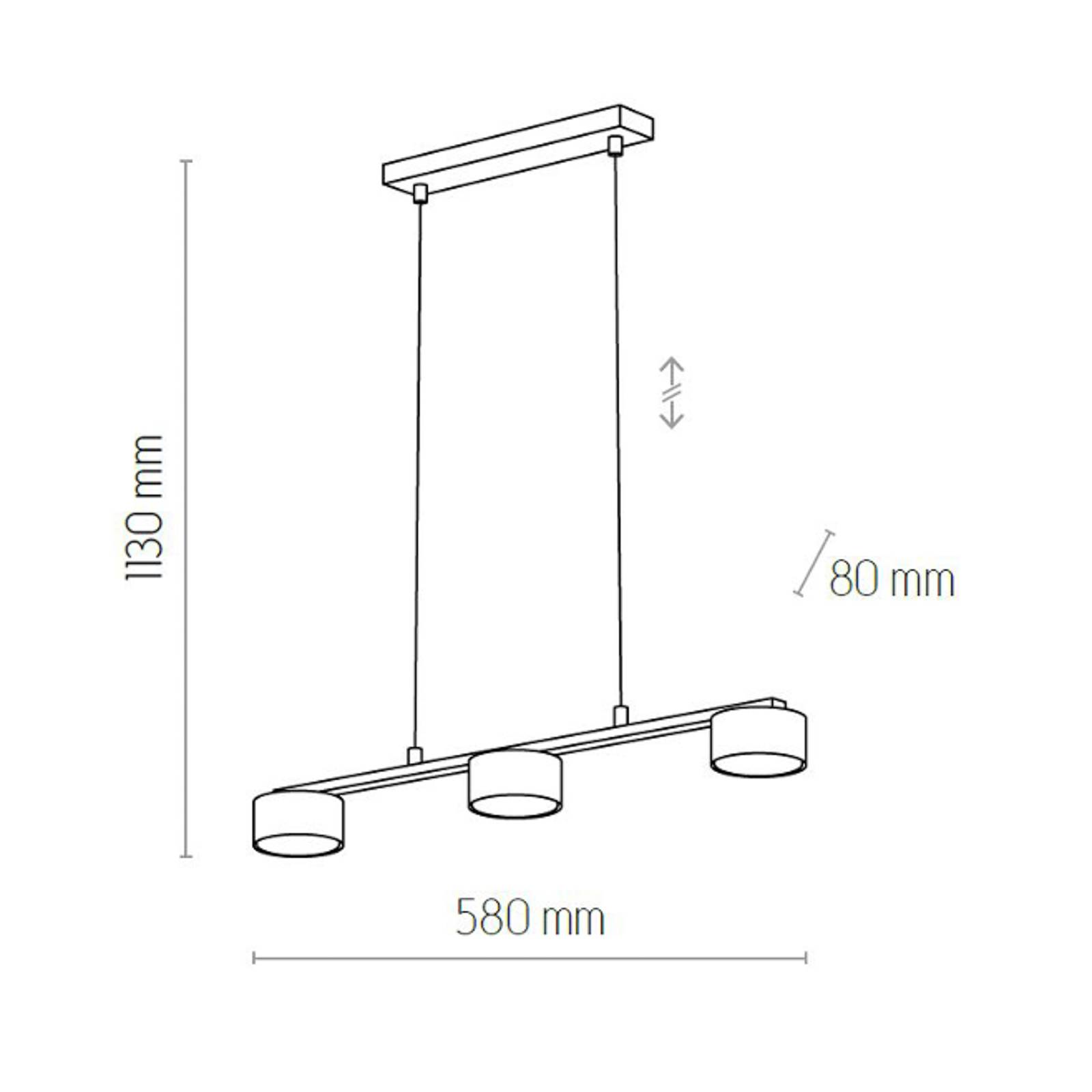 Lampa wisząca Dallas 3-punktowa czarna