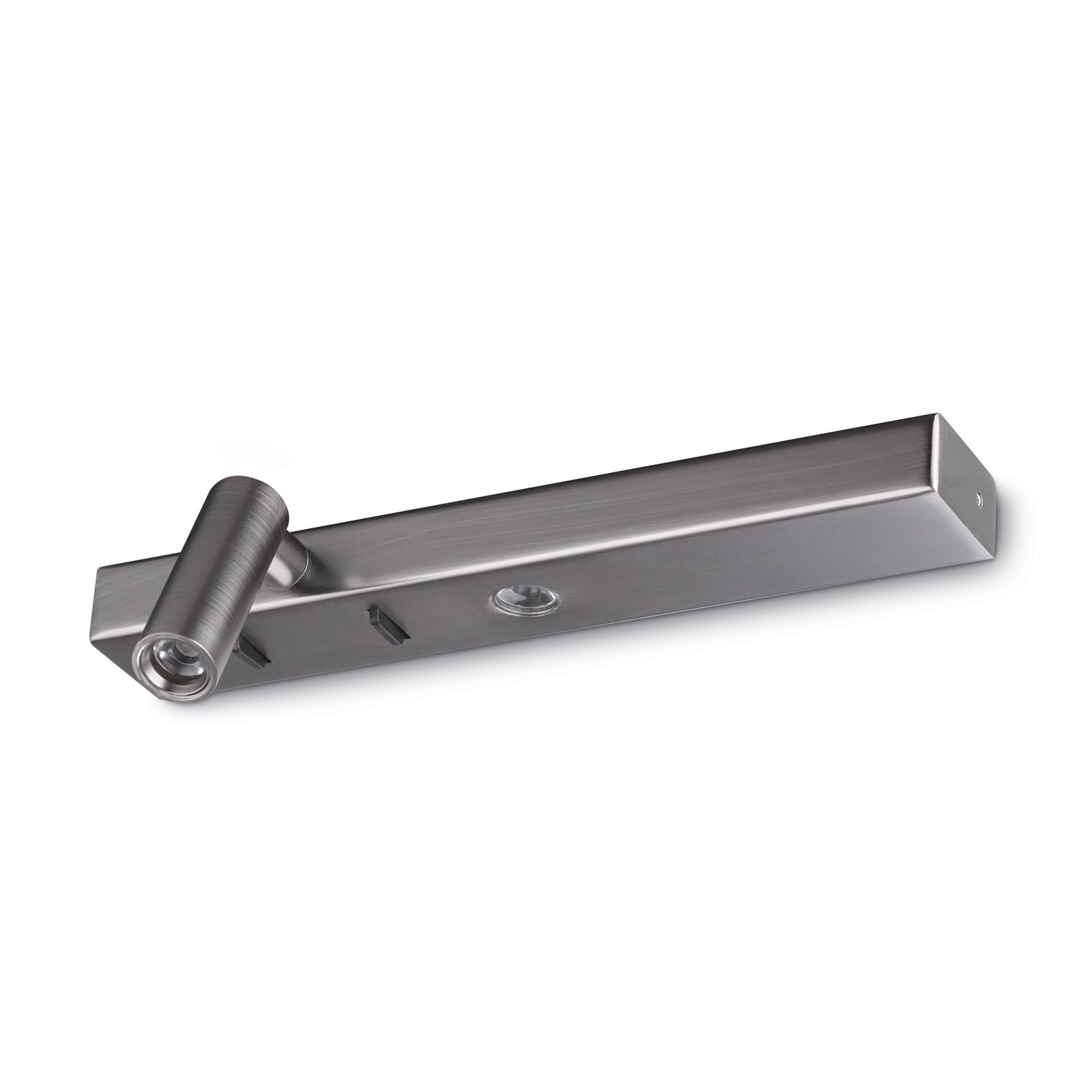 Ideal Lux LED wall light Bonne Nuit 1, nickel-coloured, 22 cm